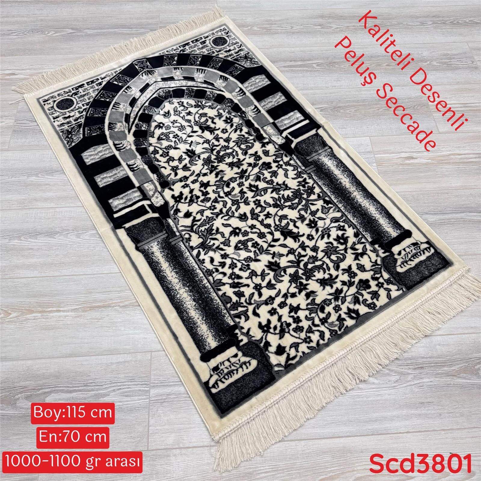 ZU-009 Kaliteli Desenli Peluş Seccade