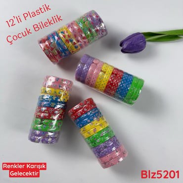 ZE-166 12'li Plastik Çocuk Bileklik