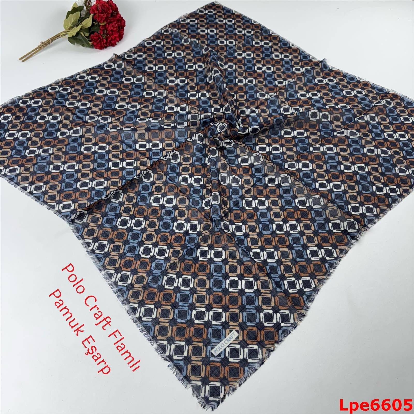 N-064 Polo Craft Flamlı Pamuk Eşarp