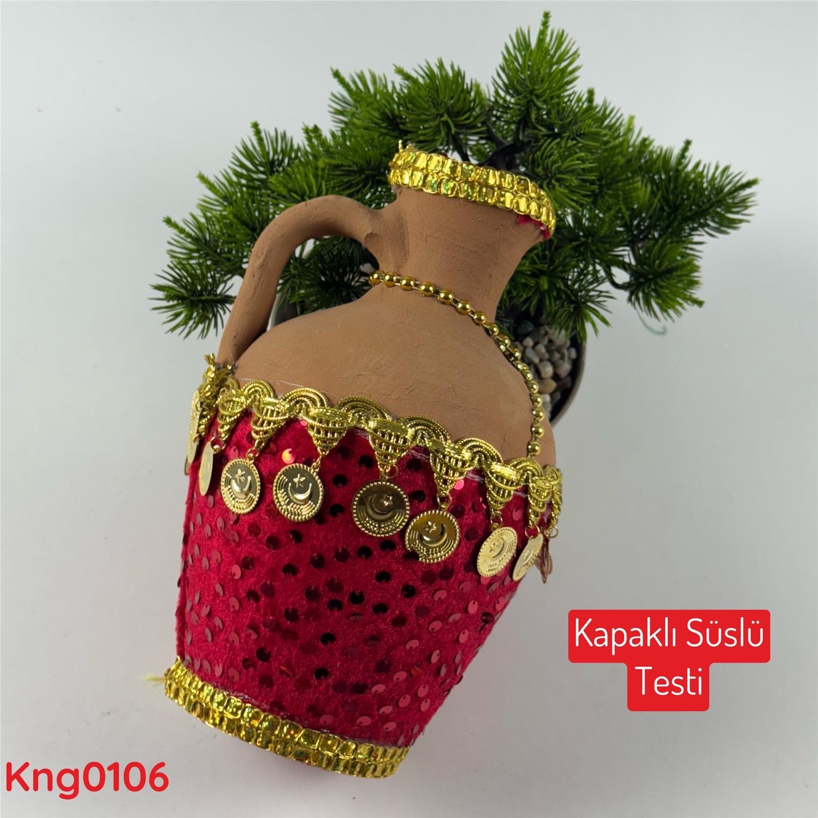 ZV-171 Kapaklı Süslü Testi