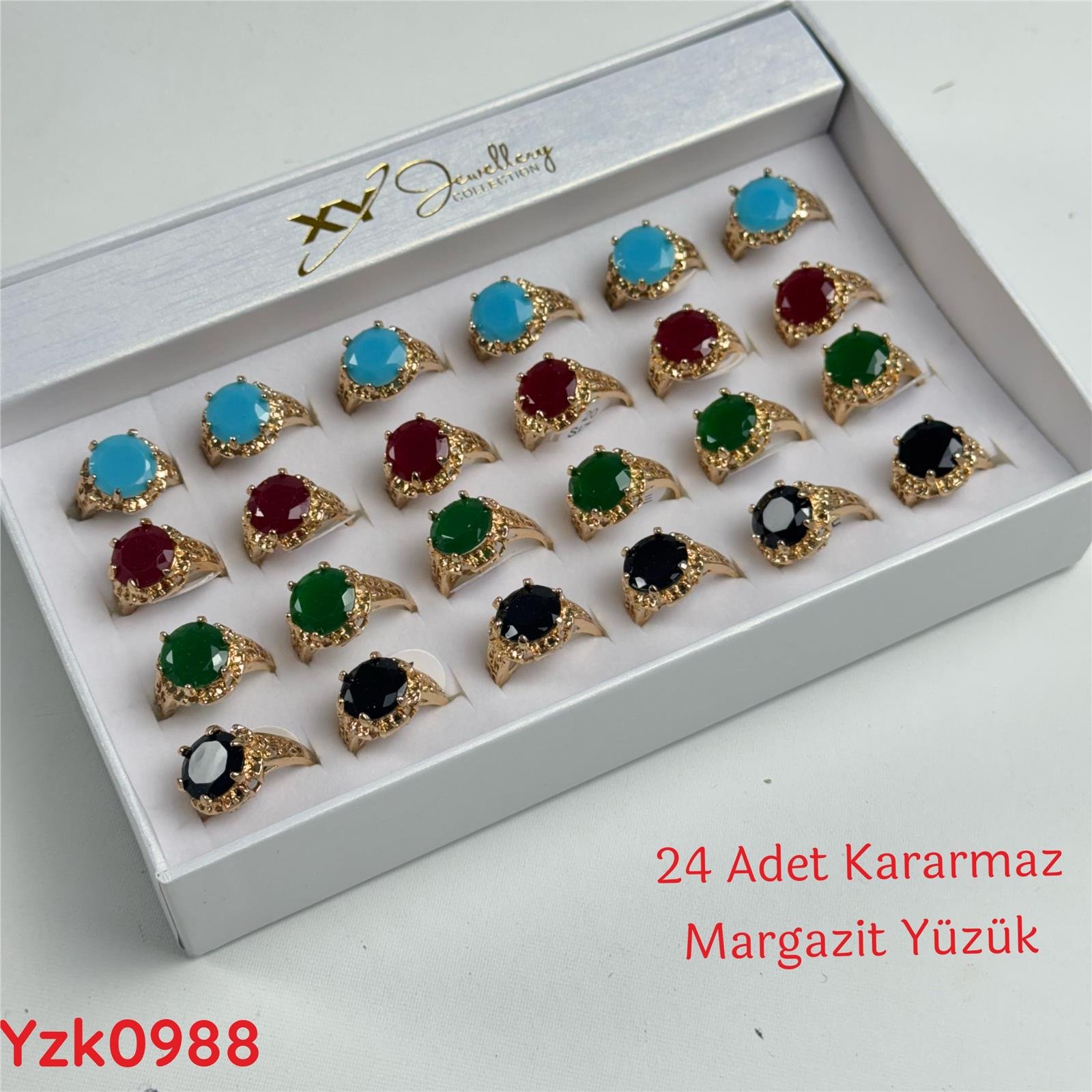 ZC-159 24'lü Kararmaz Margazit Bayan Yüzük