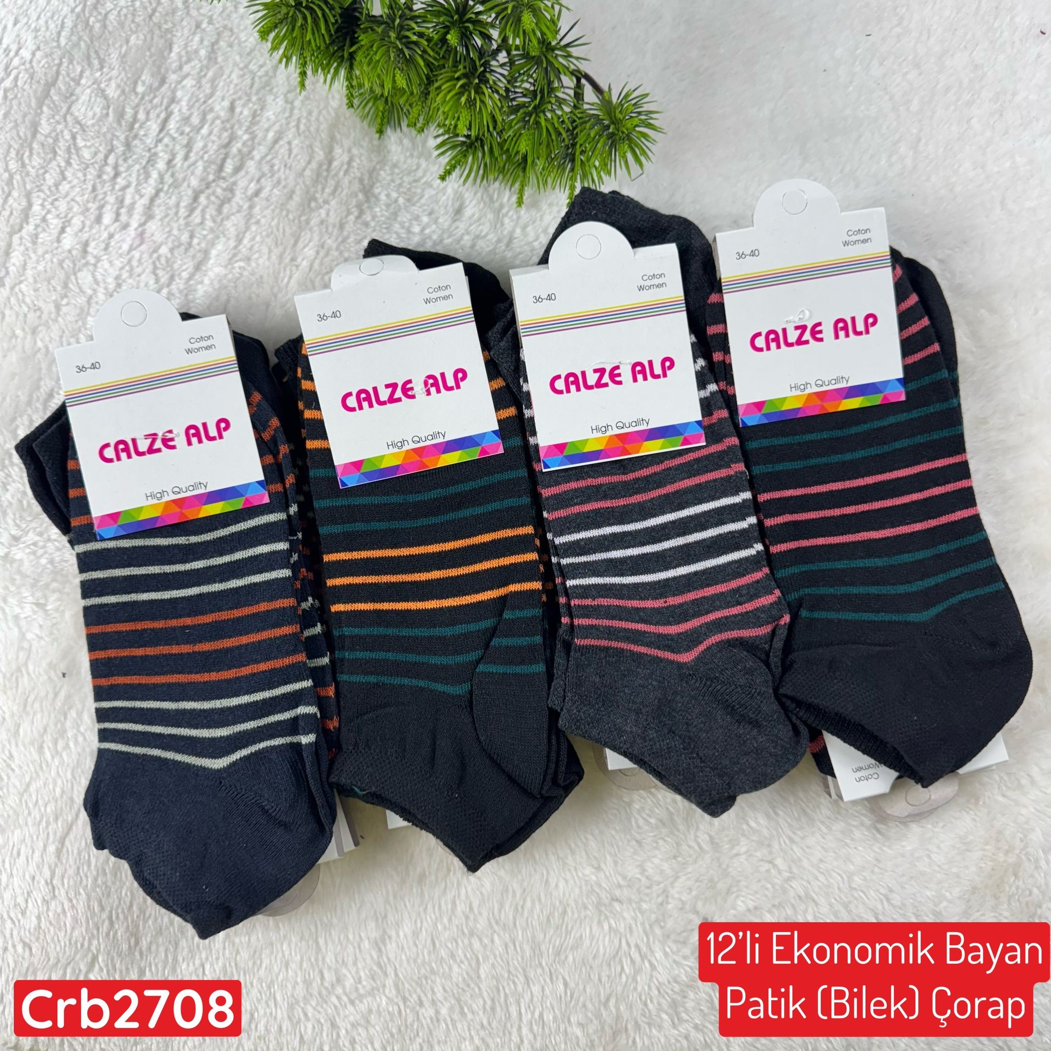 ZV-241 Ekonomik Bayan Patik(Bilek) Çorap 12 ADET