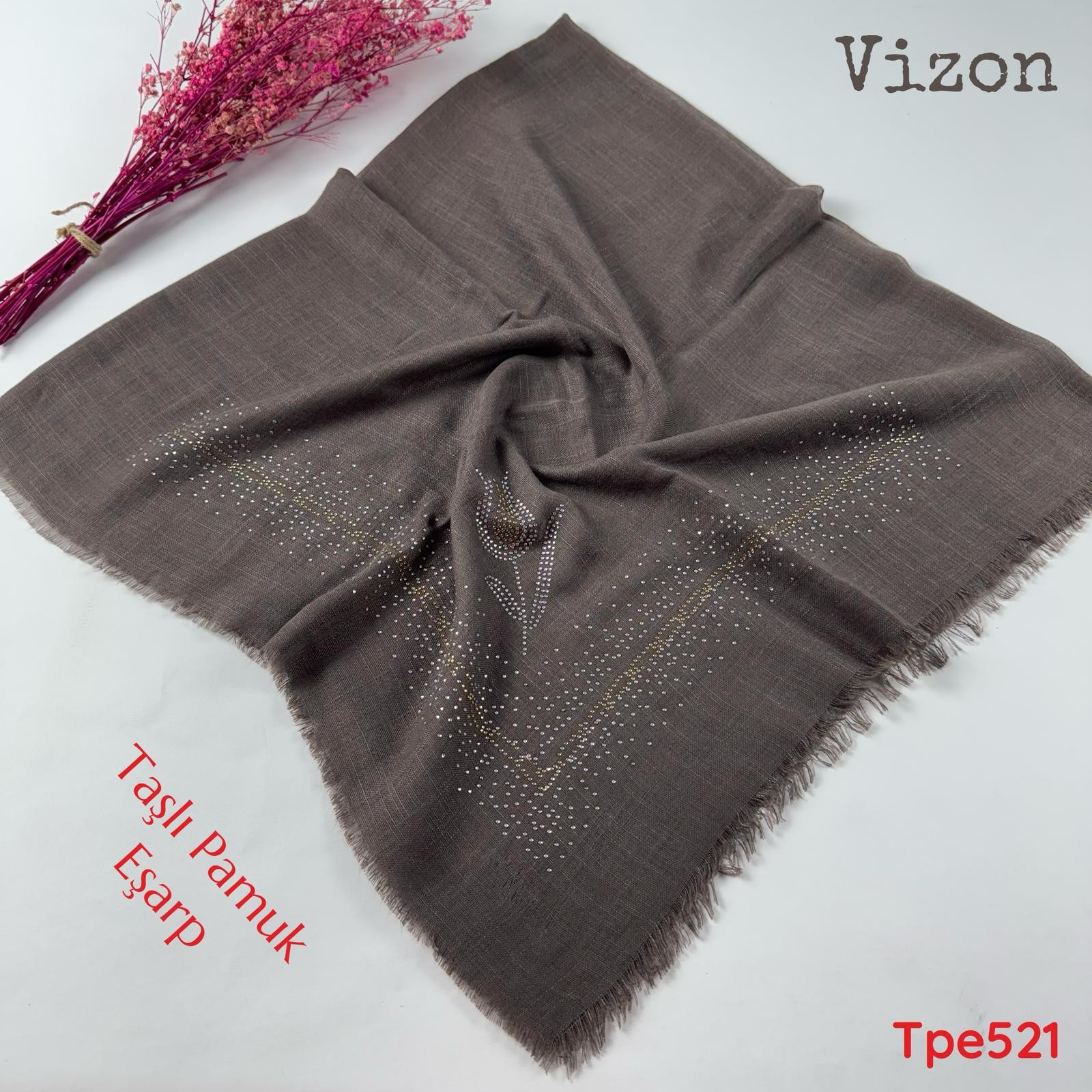 KA-078 Taşlı Pamuk Eşarp