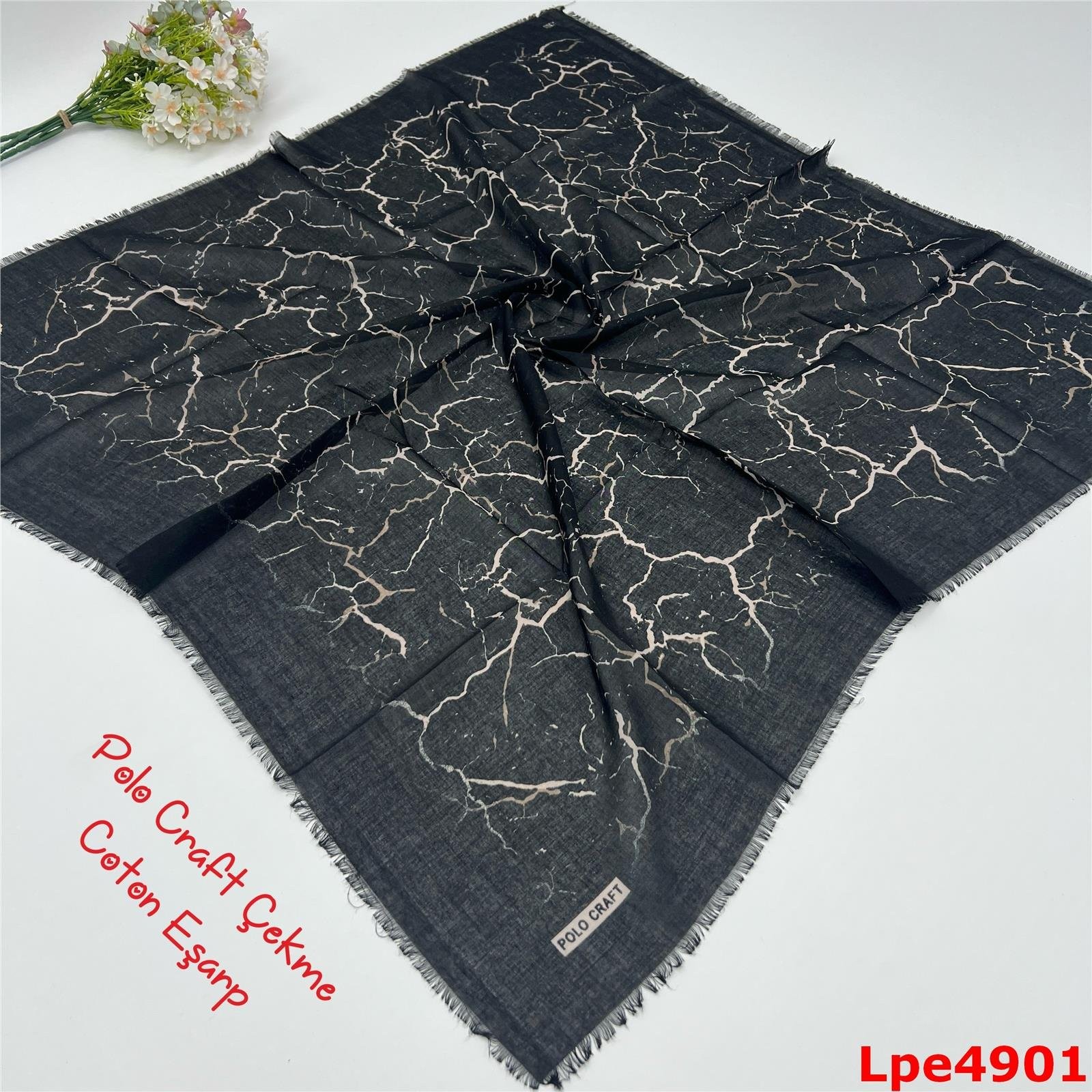 N-045 Polo Craft Çekme Coton Eşarp