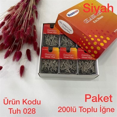 S-061 Paket 200lü Toplu İğne (Siyah) 028