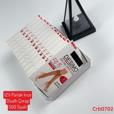 ZV-191 12 Adet Parlak İnce Dizaltı Çorap 500 Siyah (15 Denye )