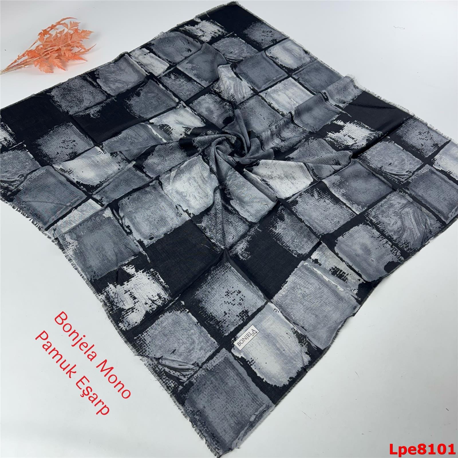 N-003 Bonjela Mono Pamuk Eşarp
