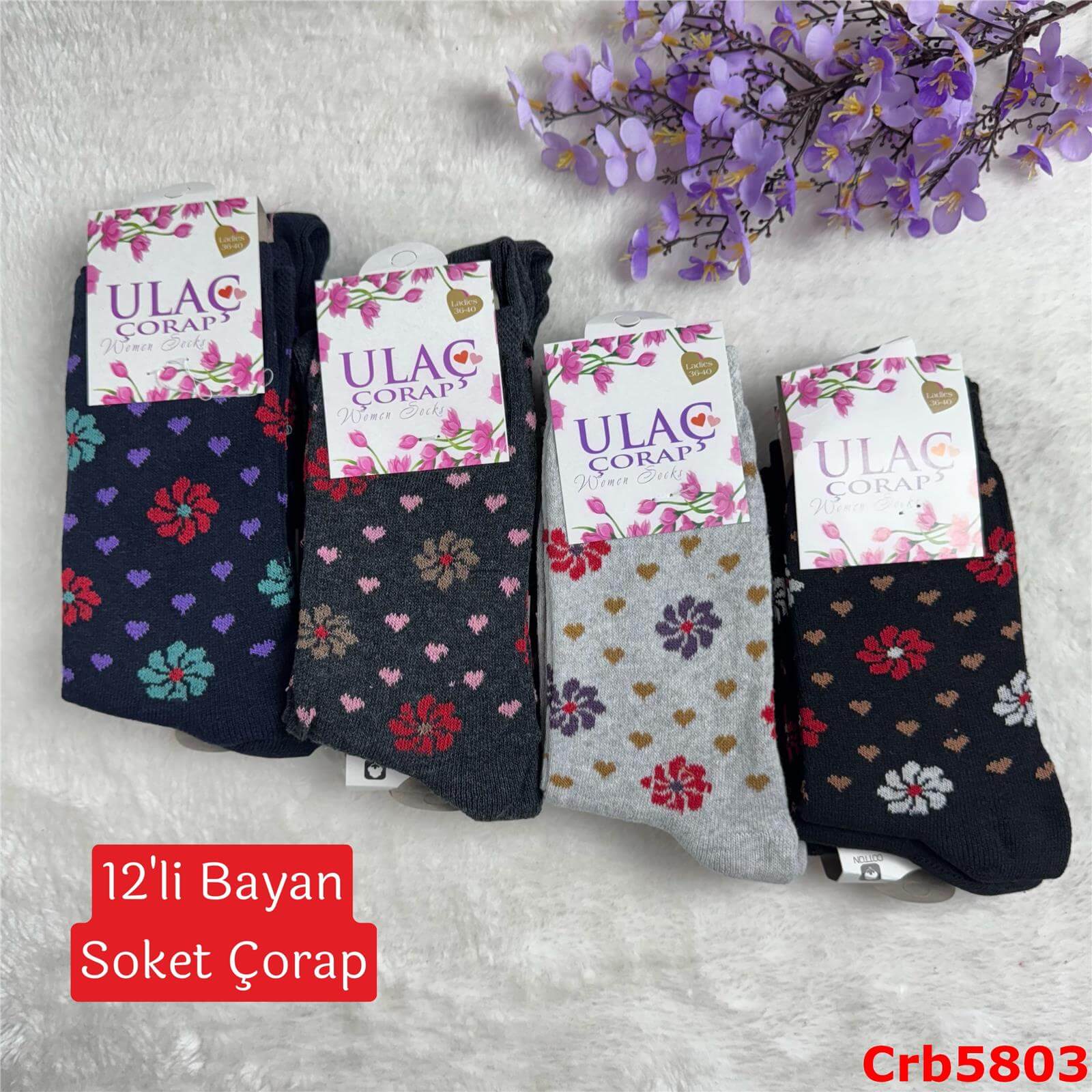 ZV-438  Ekonomik Bayan Soket Çorap 12 ADET