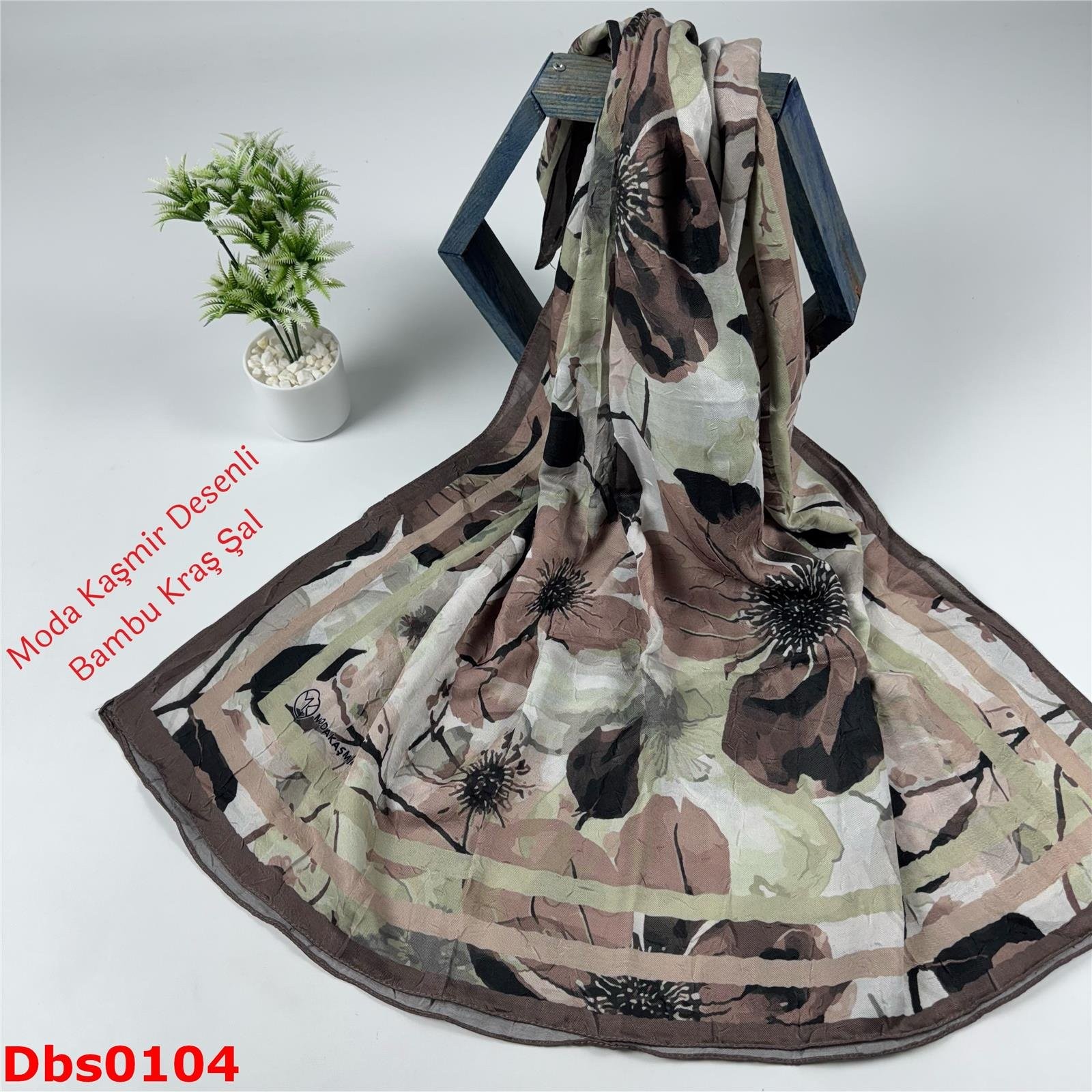 K-122 Moda Kaşmir Desenli Bambu Kraş Şal