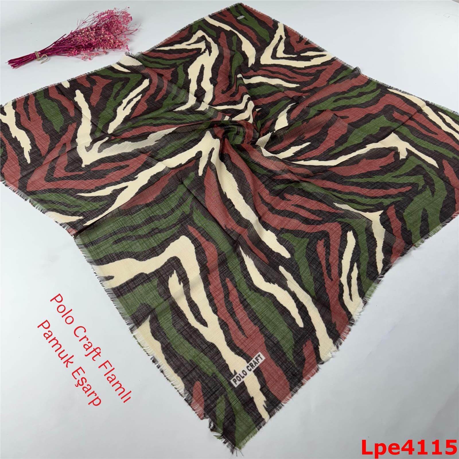 O-068 Polo Craft Flamlı Pamuk Eşarp
