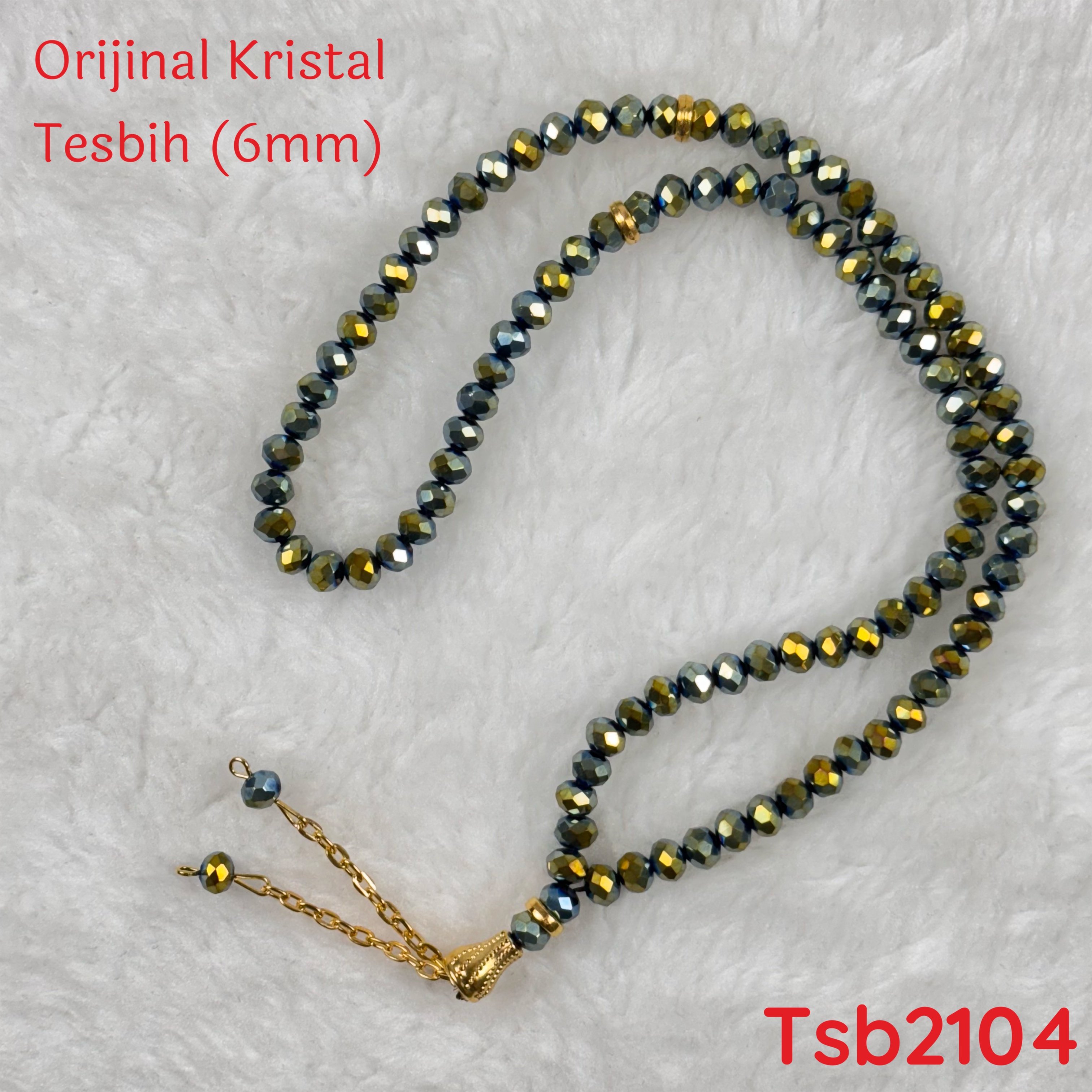 V-287 Orijinal Kristal Tesbih 6mm