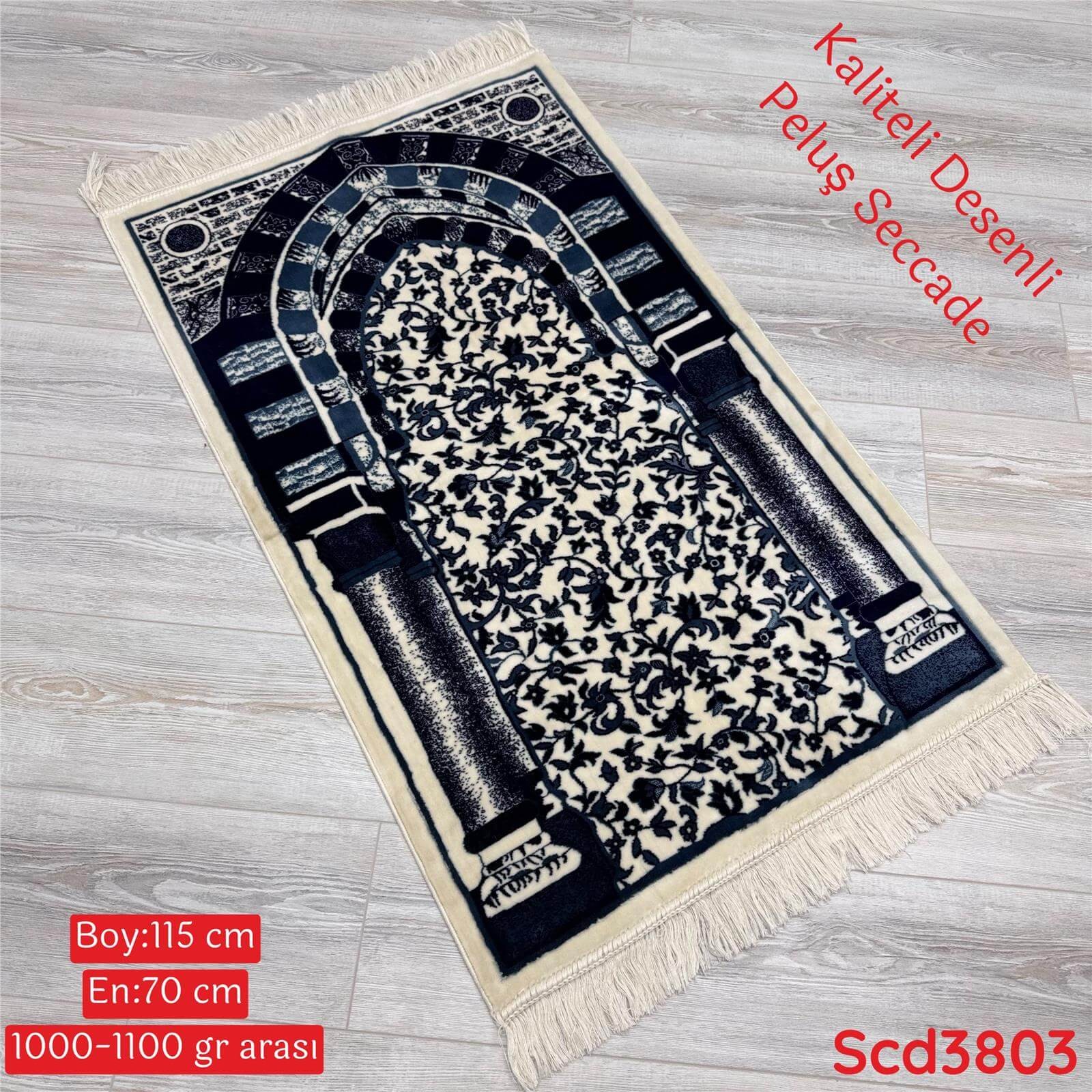 ZU-021 Kaliteli Desenli Peluş Seccade