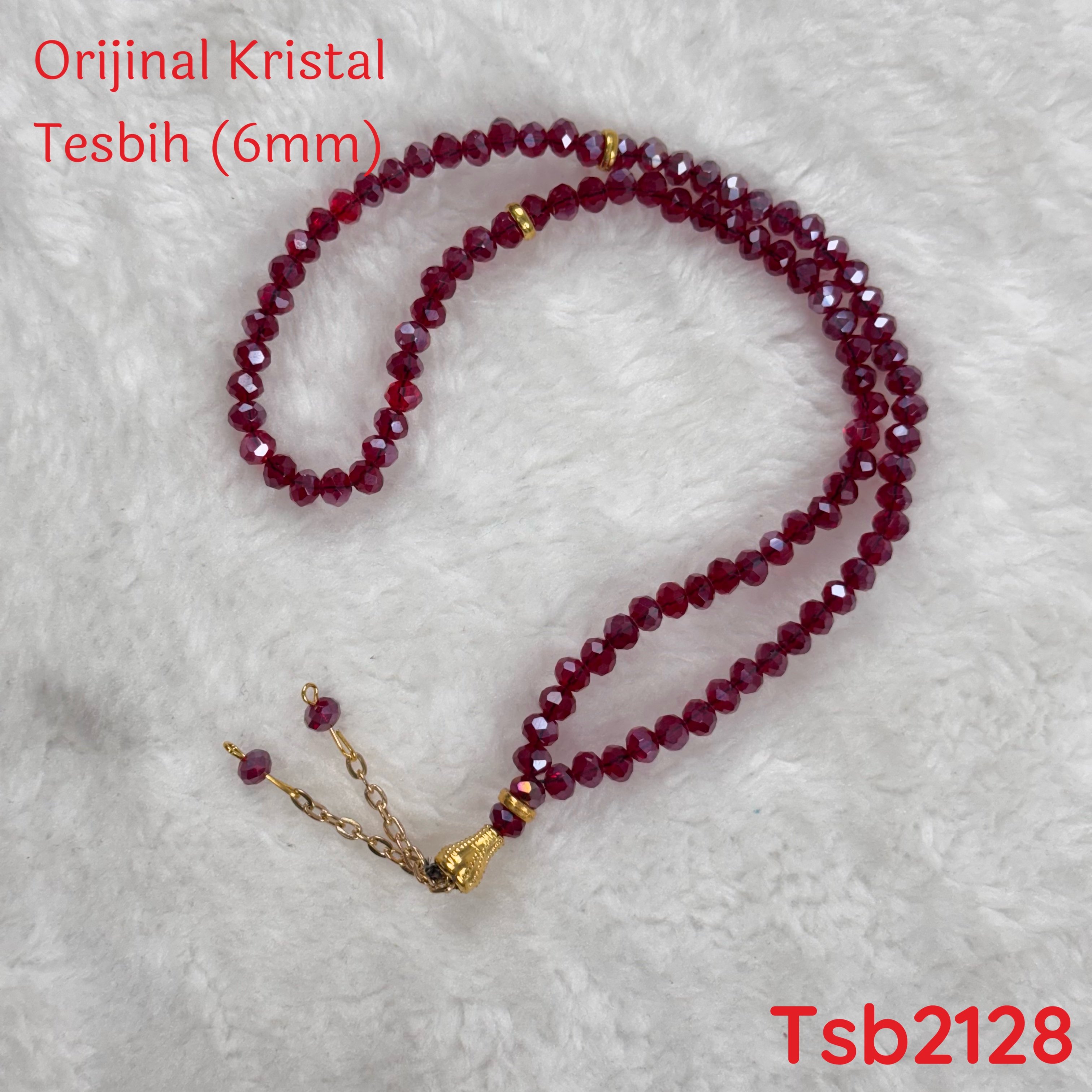 V-388 Orijinal Kristal Tesbih 6mm