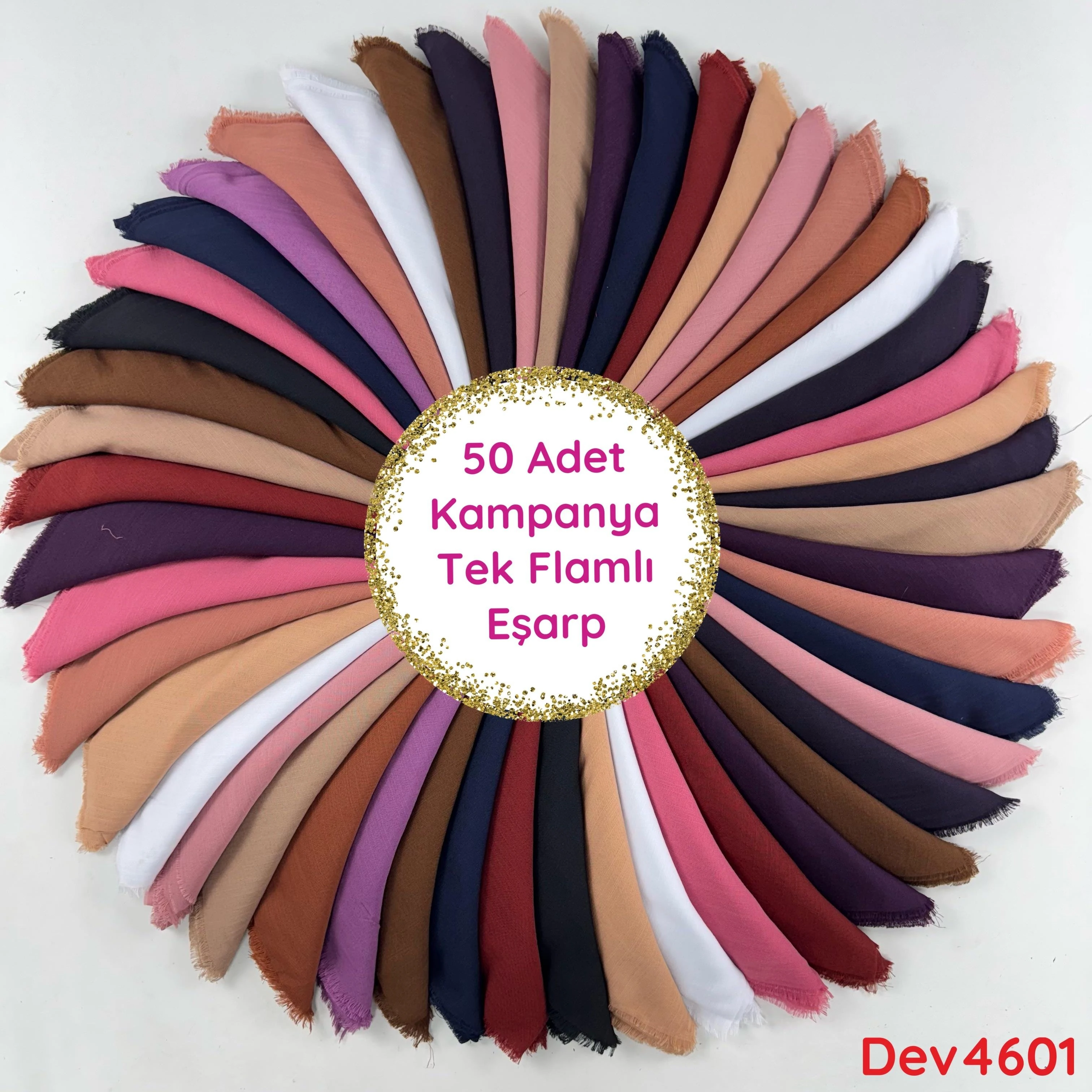 KAMPANYA.. 50 Adet Tek Flamlı Eşarp