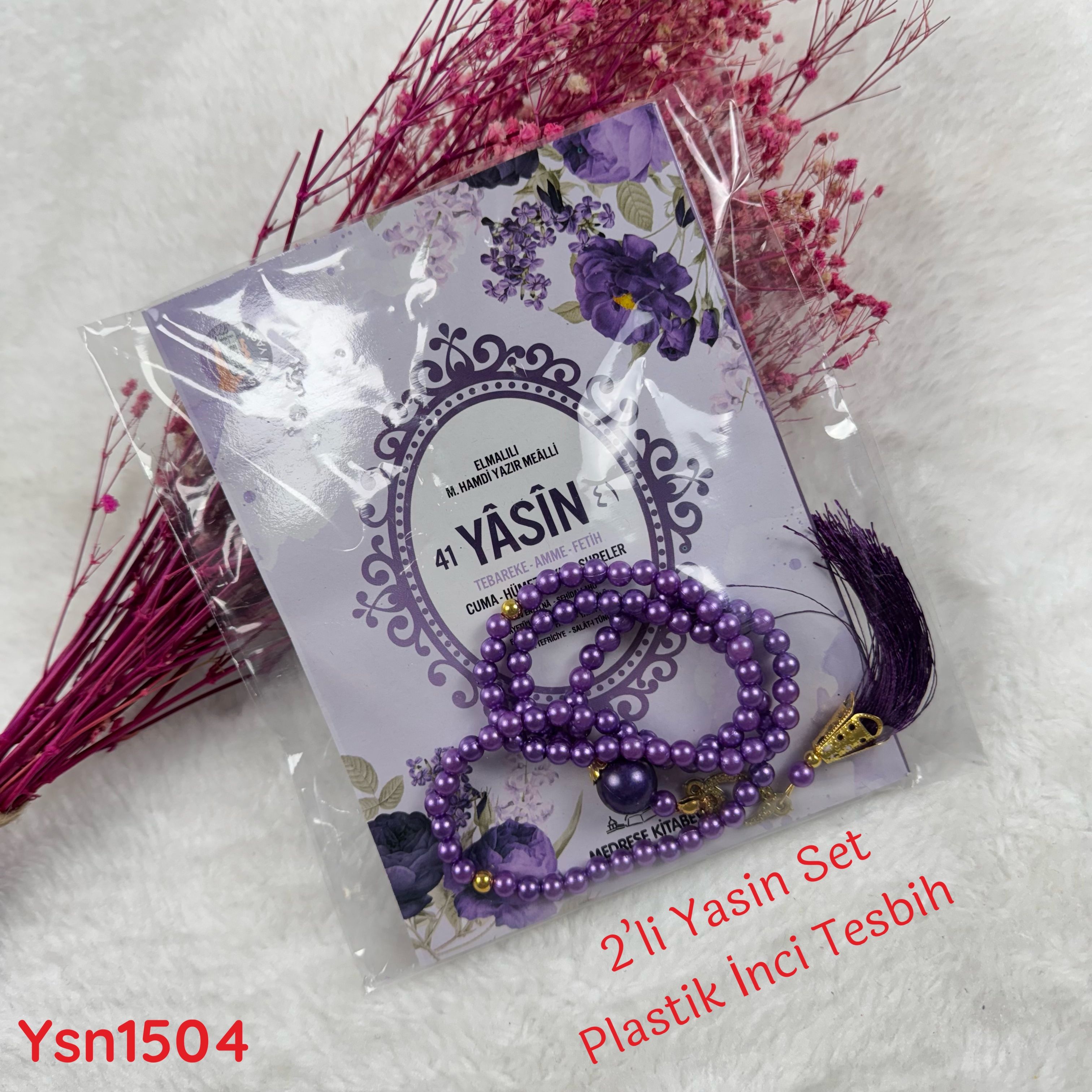 Z-121 80 Sayfa Yasin Kitabı Plastik İnci Tesbih Set