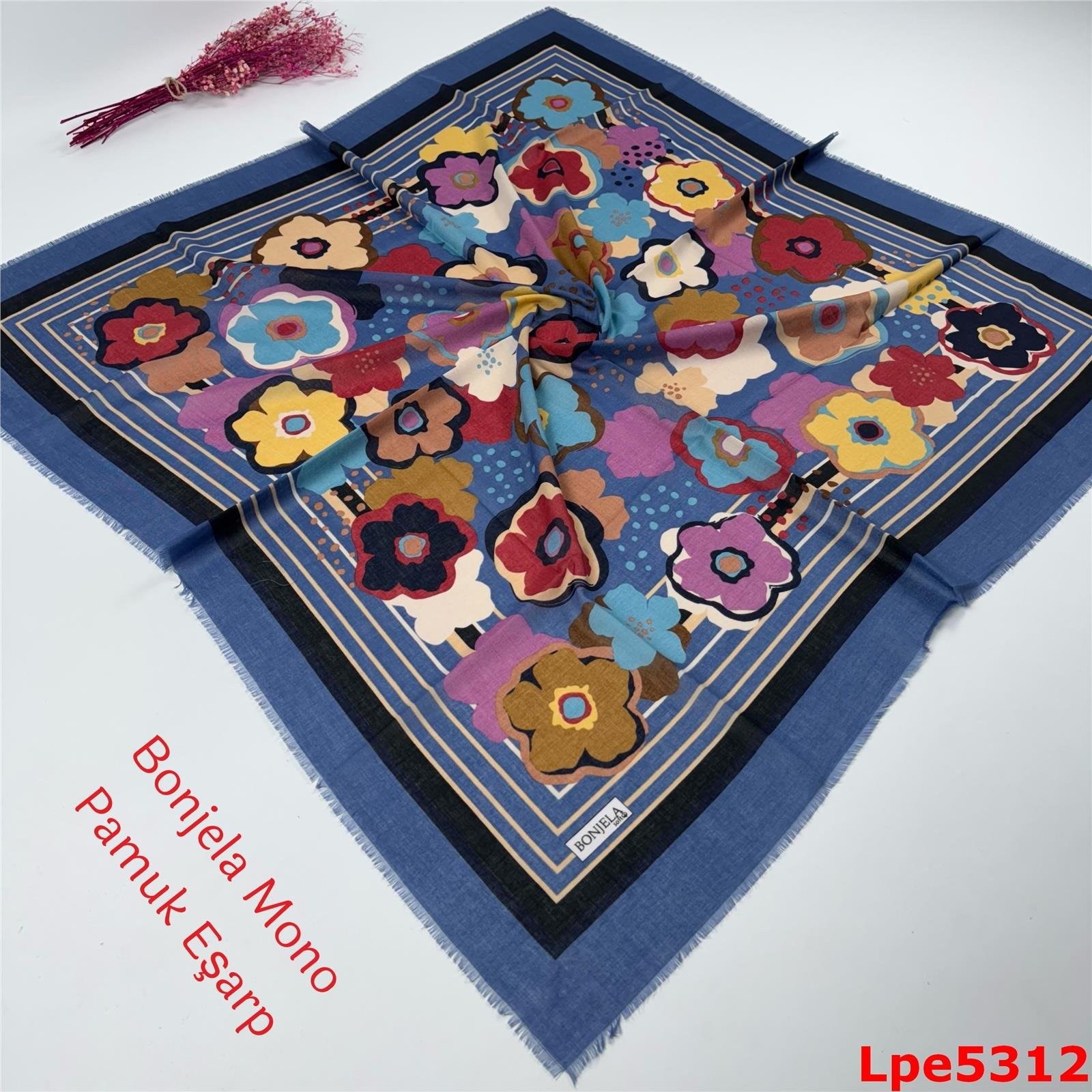 O-053 Bonjela Mono Pamuk Eşarp