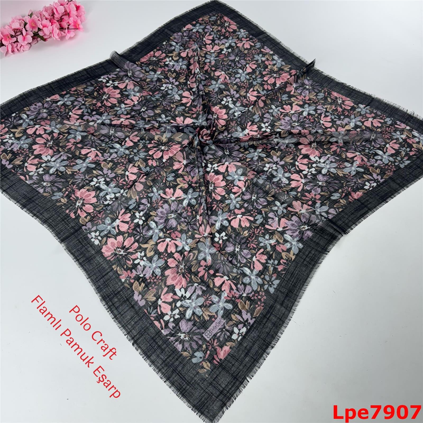 N-136 Polo Craft Flamlı Pamuk Eşarp