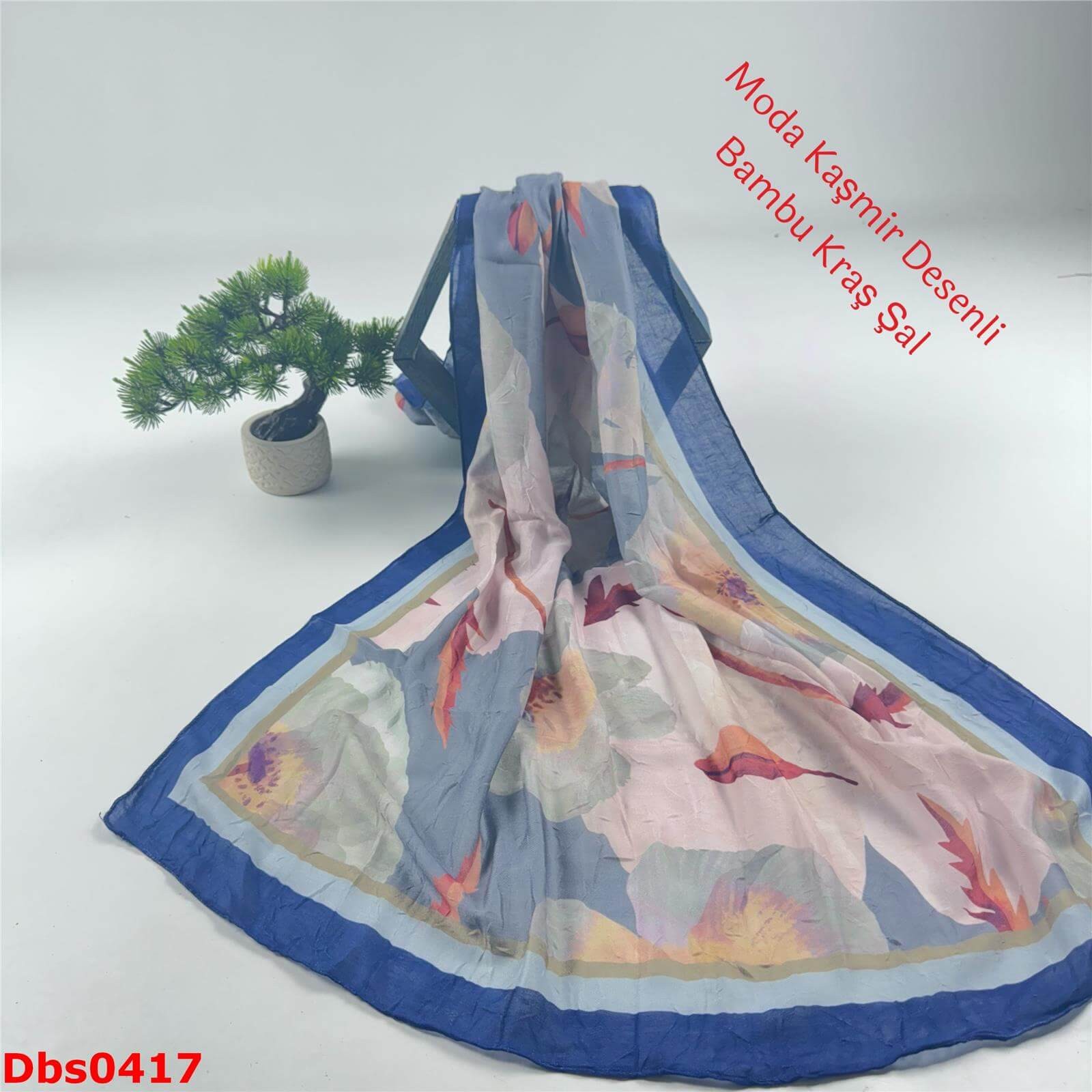 K-200  Moda Kaşmir Desenli Bambu Kraş Şal