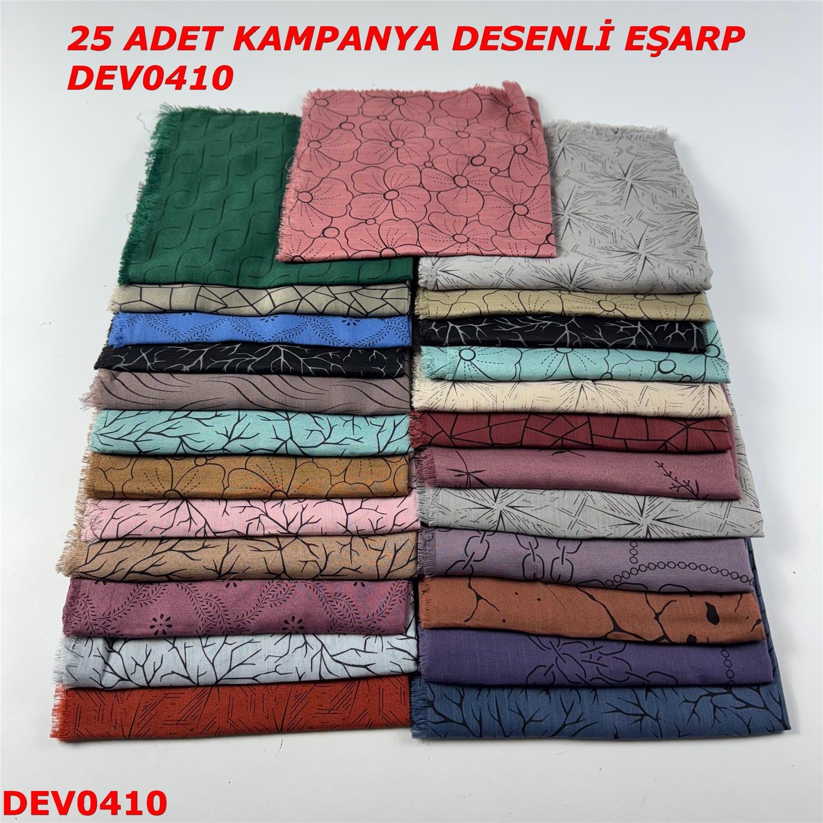 25 ADET  KAMPANYA DESENLİ EŞARP