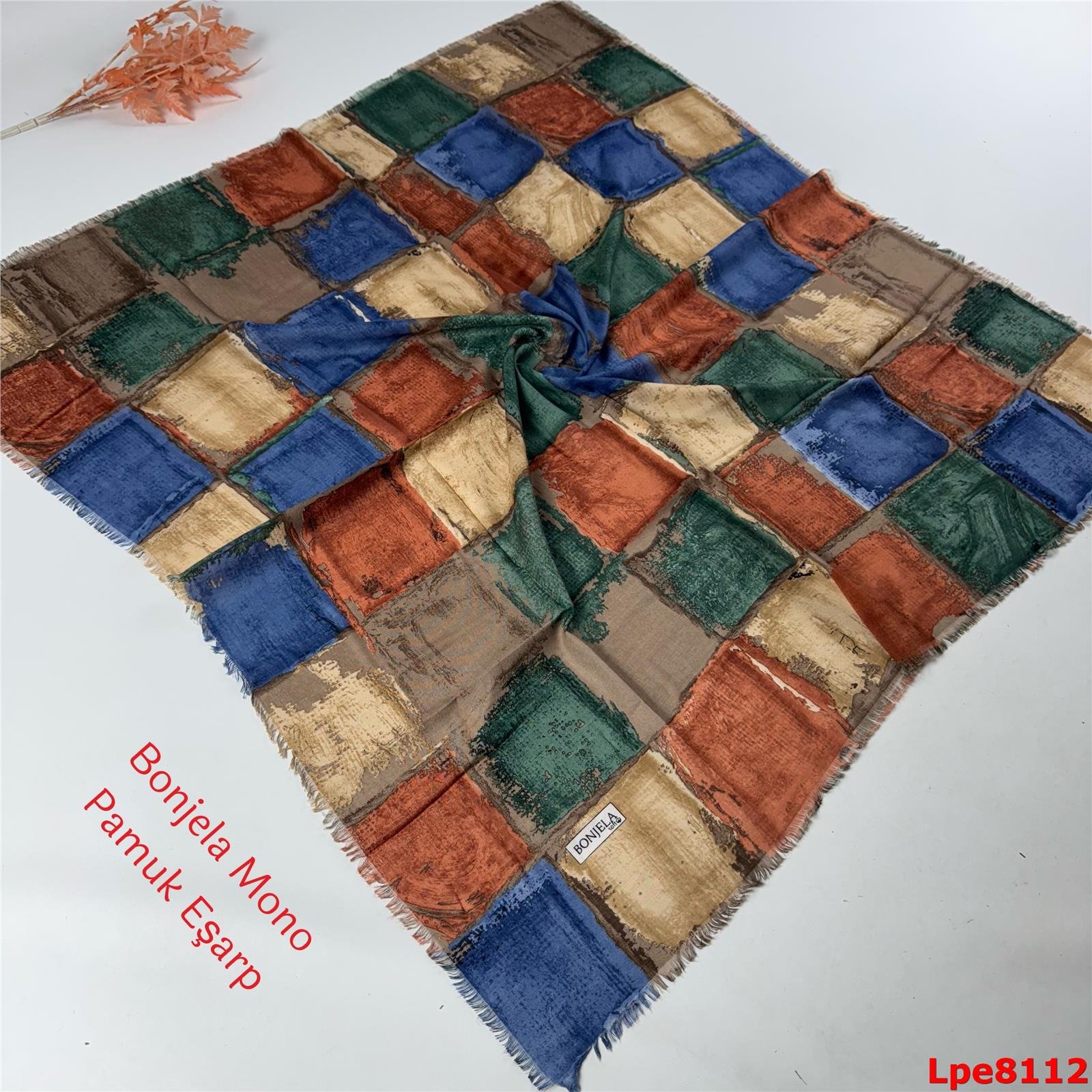 N-045 Bonjela Mono Pamuk Eşarp