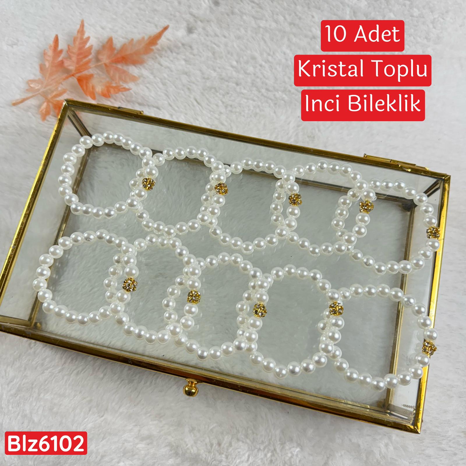 ZA-128 10 Adet Kristal Toplu İnci Bileklik