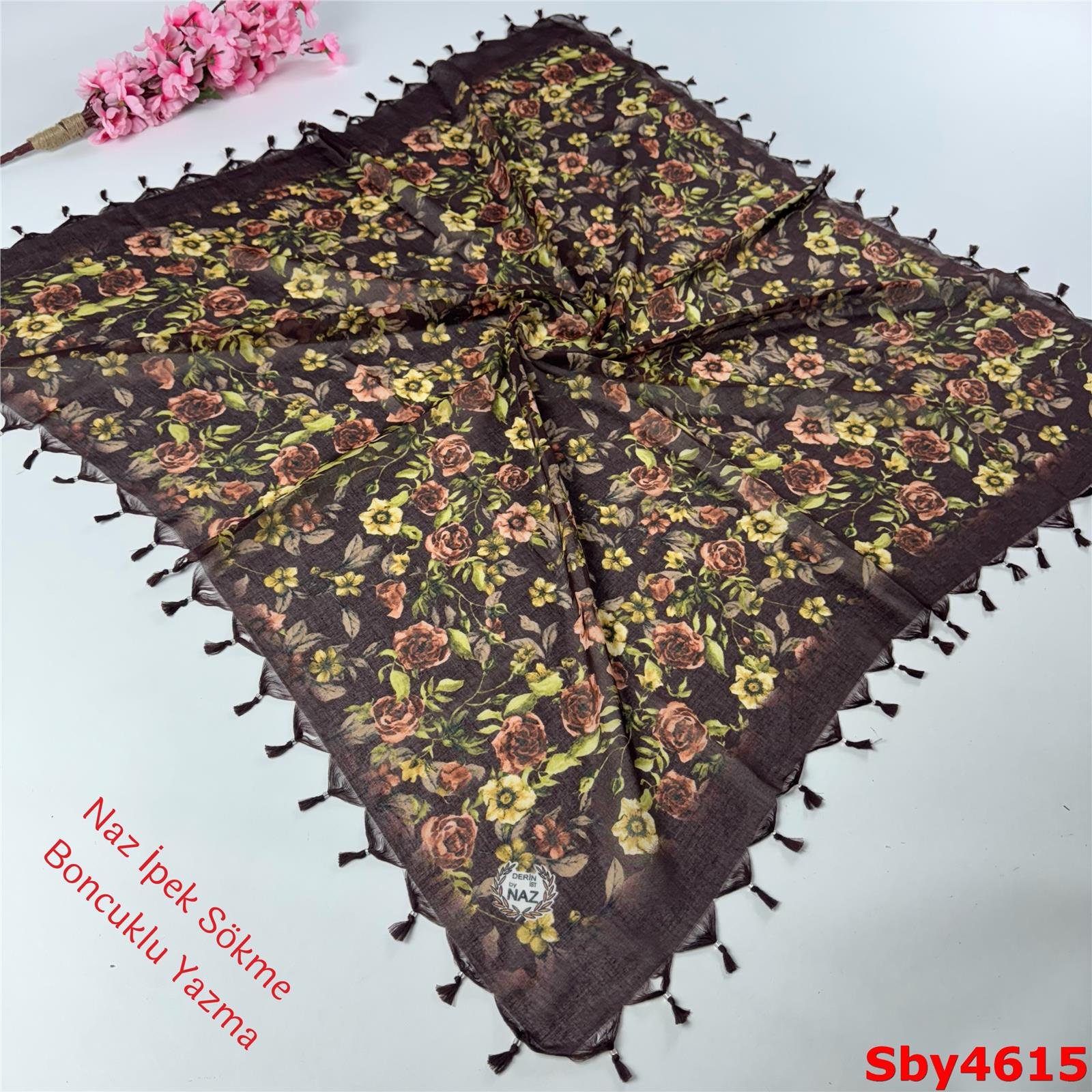 L-234 Naz İpek Sökme Boncuklu Yazma