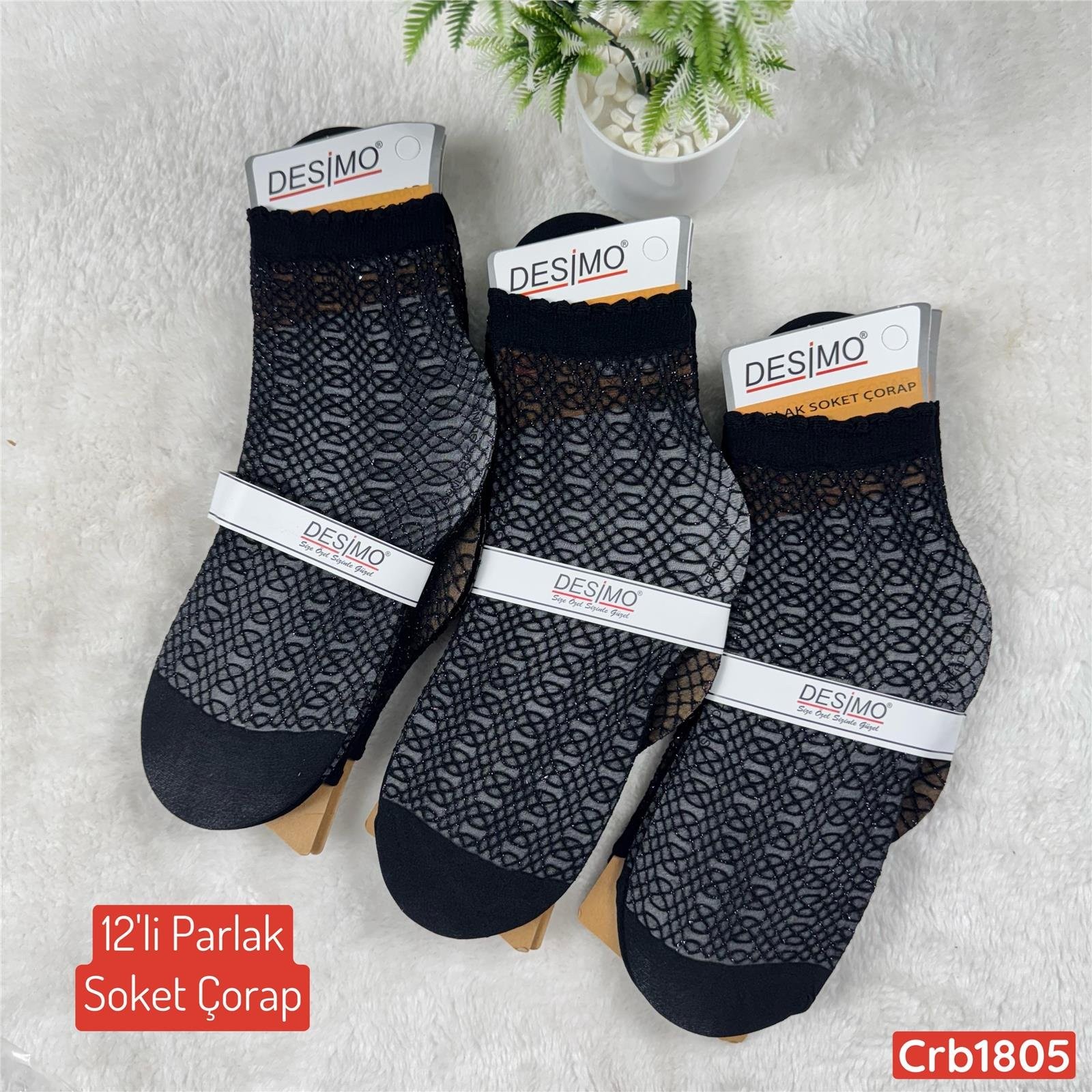ZV-022 Parlak Soket Çorap 12 ADET