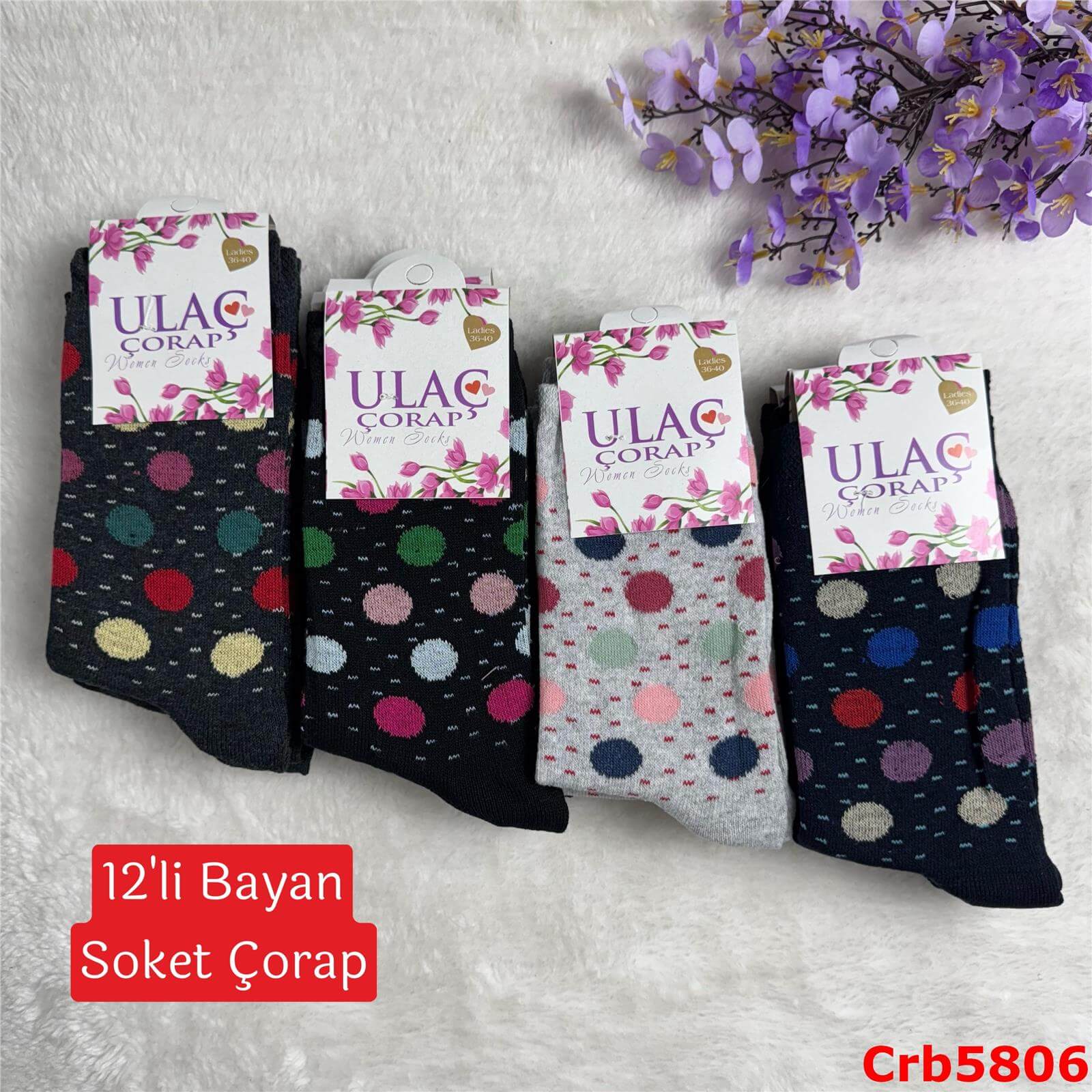 ZV-441  Ekonomik Bayan Soket Çorap 12 ADET