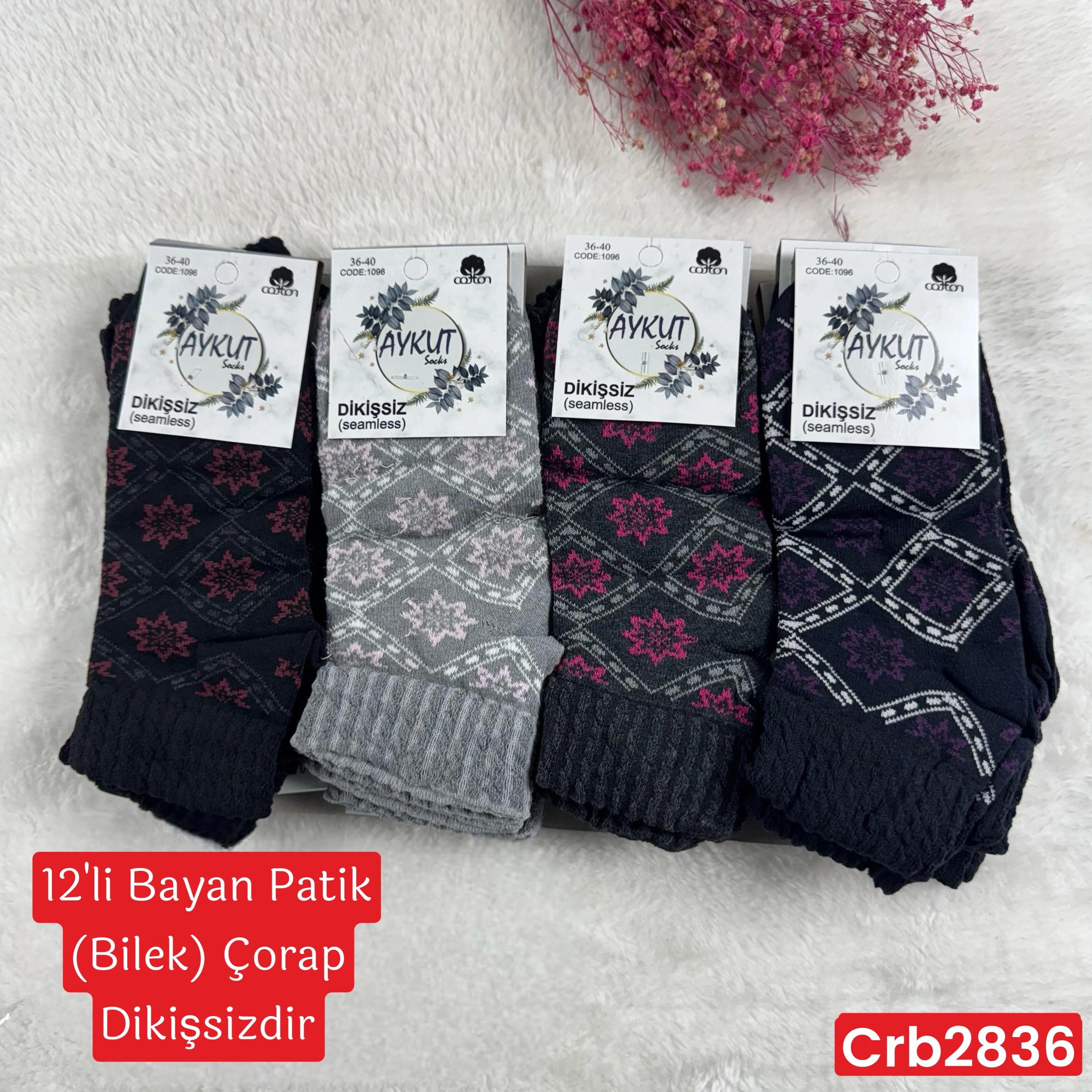 ZV-393 Bayan Patik(Bilek) Çorap (Dikişsiz) 12 ADET