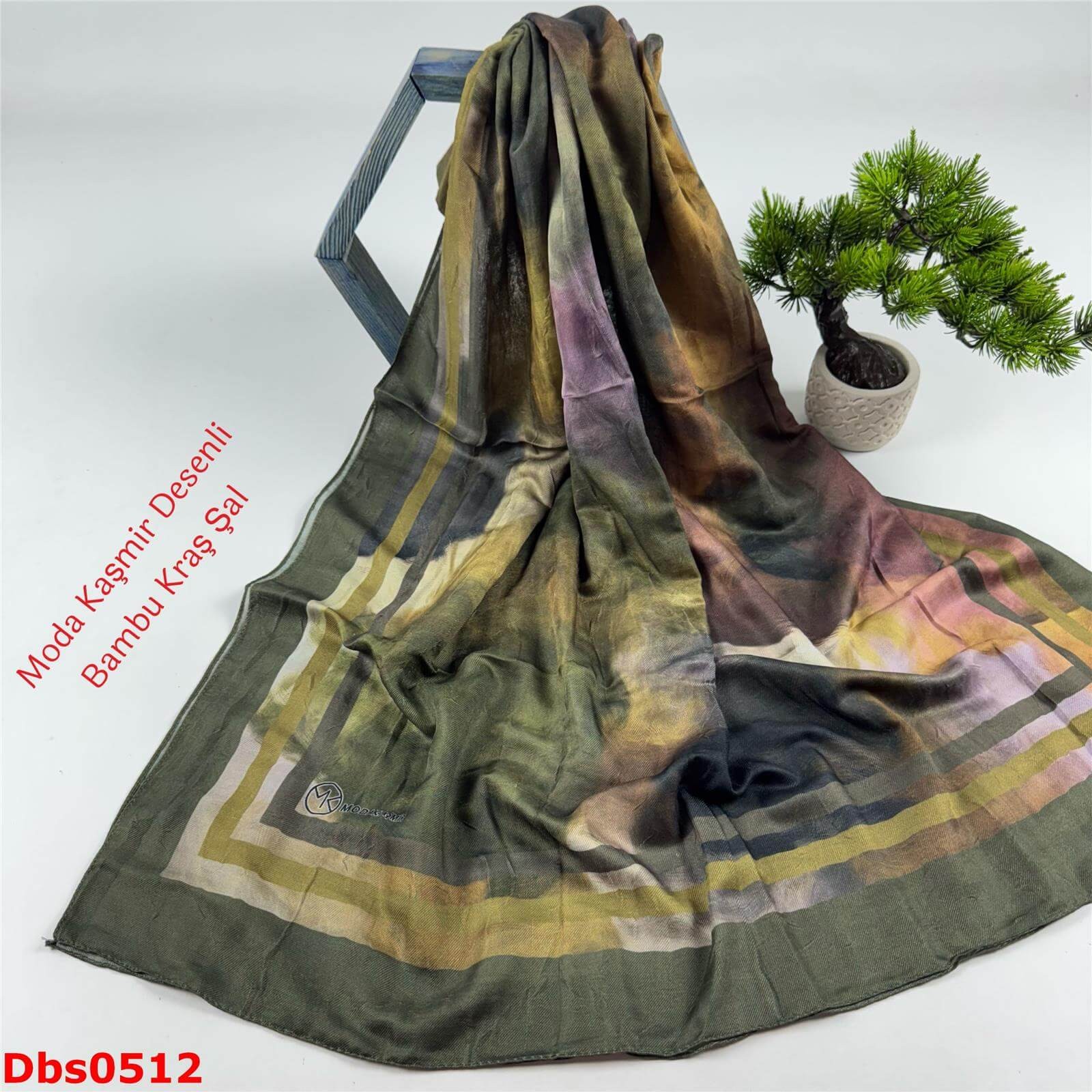 K-150 Moda Kaşmir Desenli Bambu Kraş Şal