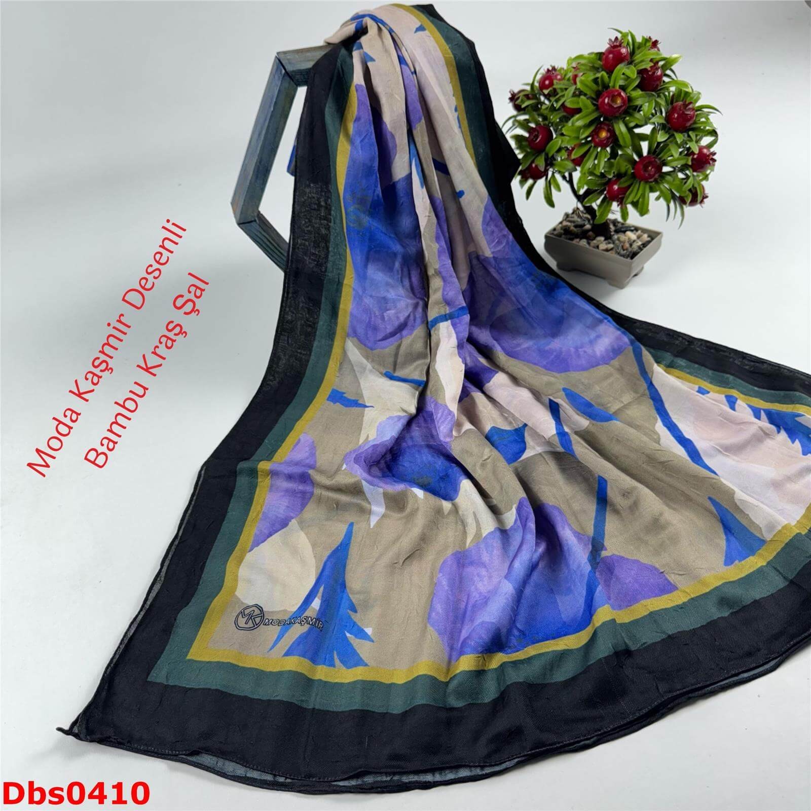 K-192  Moda Kaşmir Desenli Bambu Kraş Şal