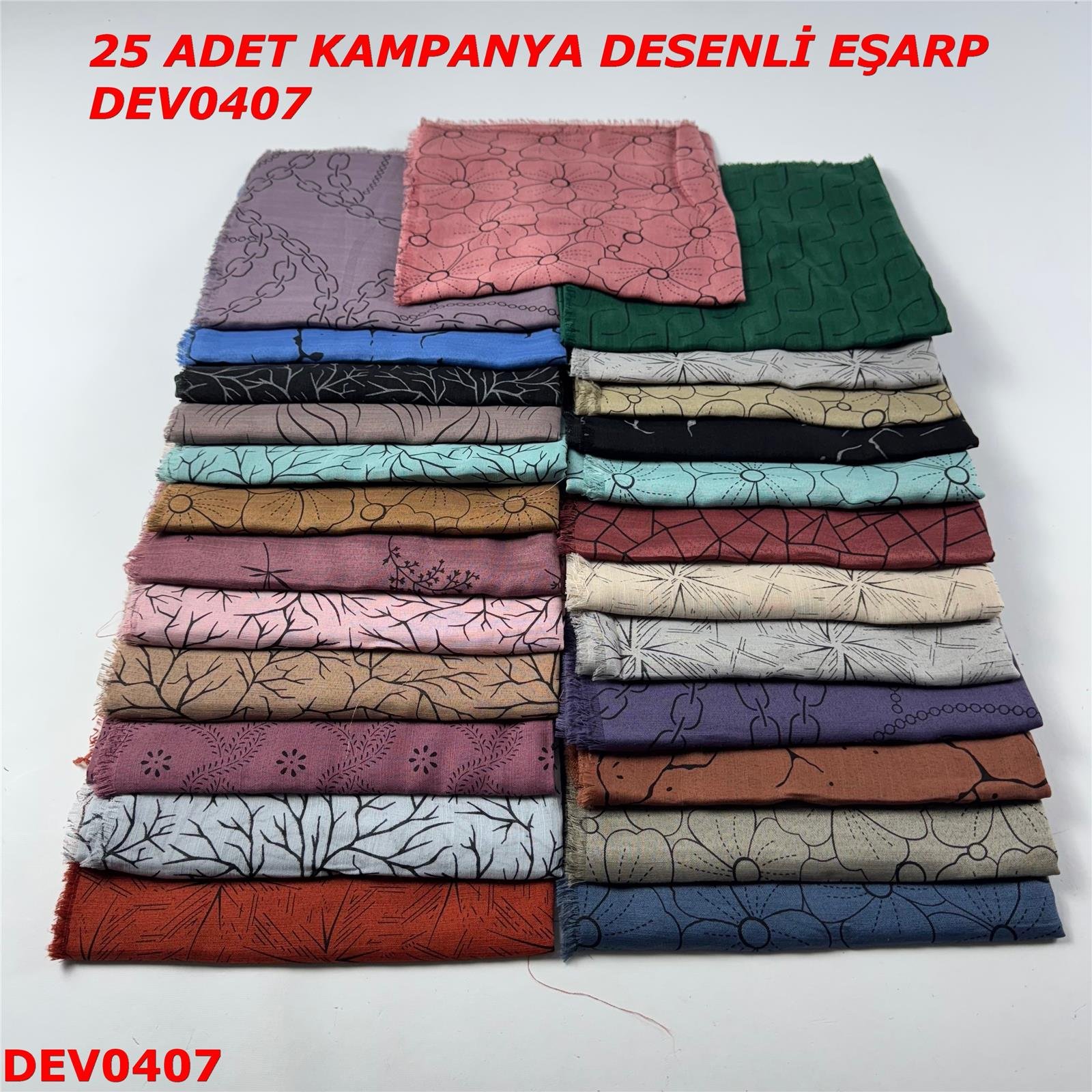 25 ADET  KAMPANYA DESENLİ EŞARP