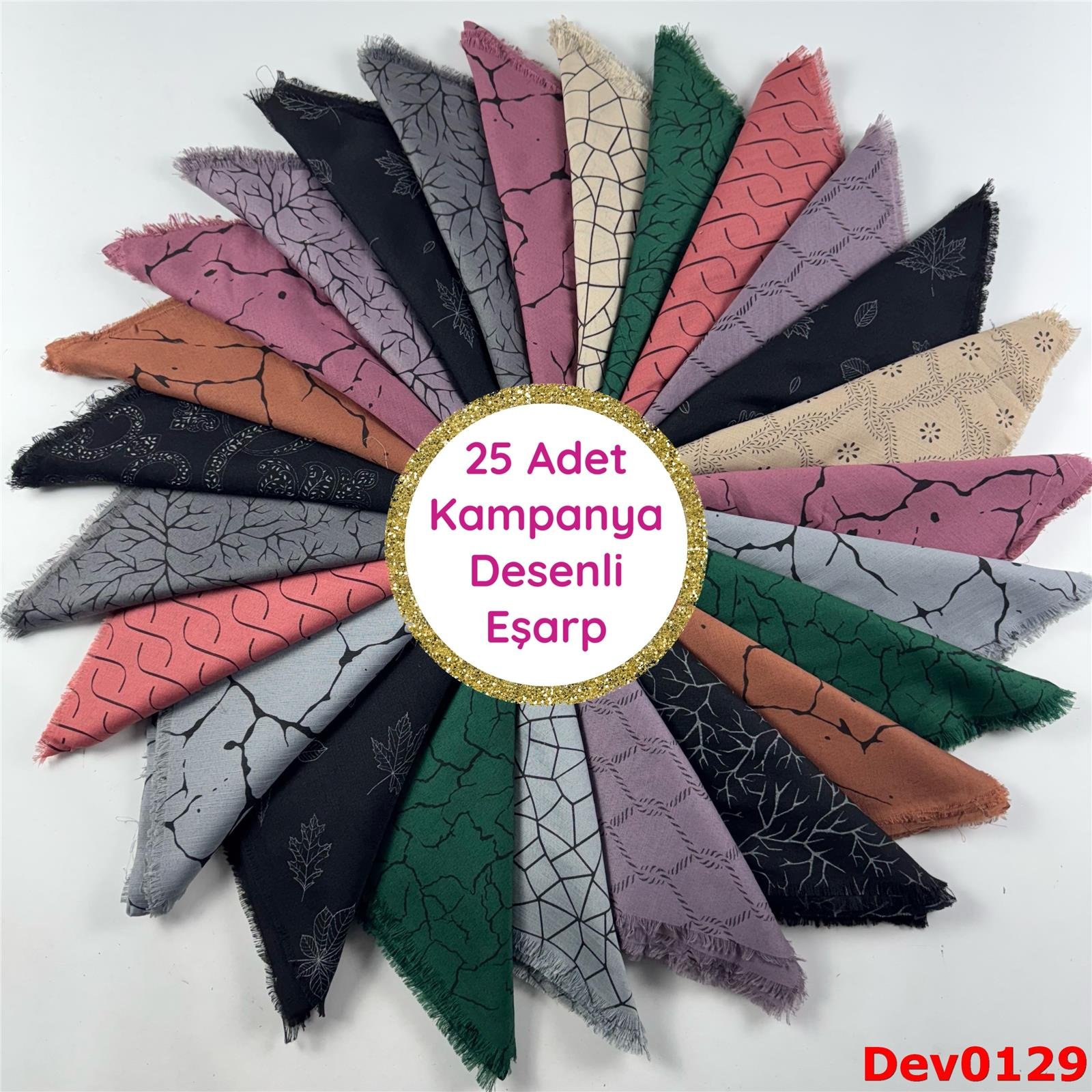 25 ADET KAMPANYA DESENLİ EŞARP