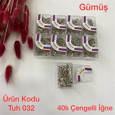 S-019 40lı Çengelli İğne (Gümüş) 032