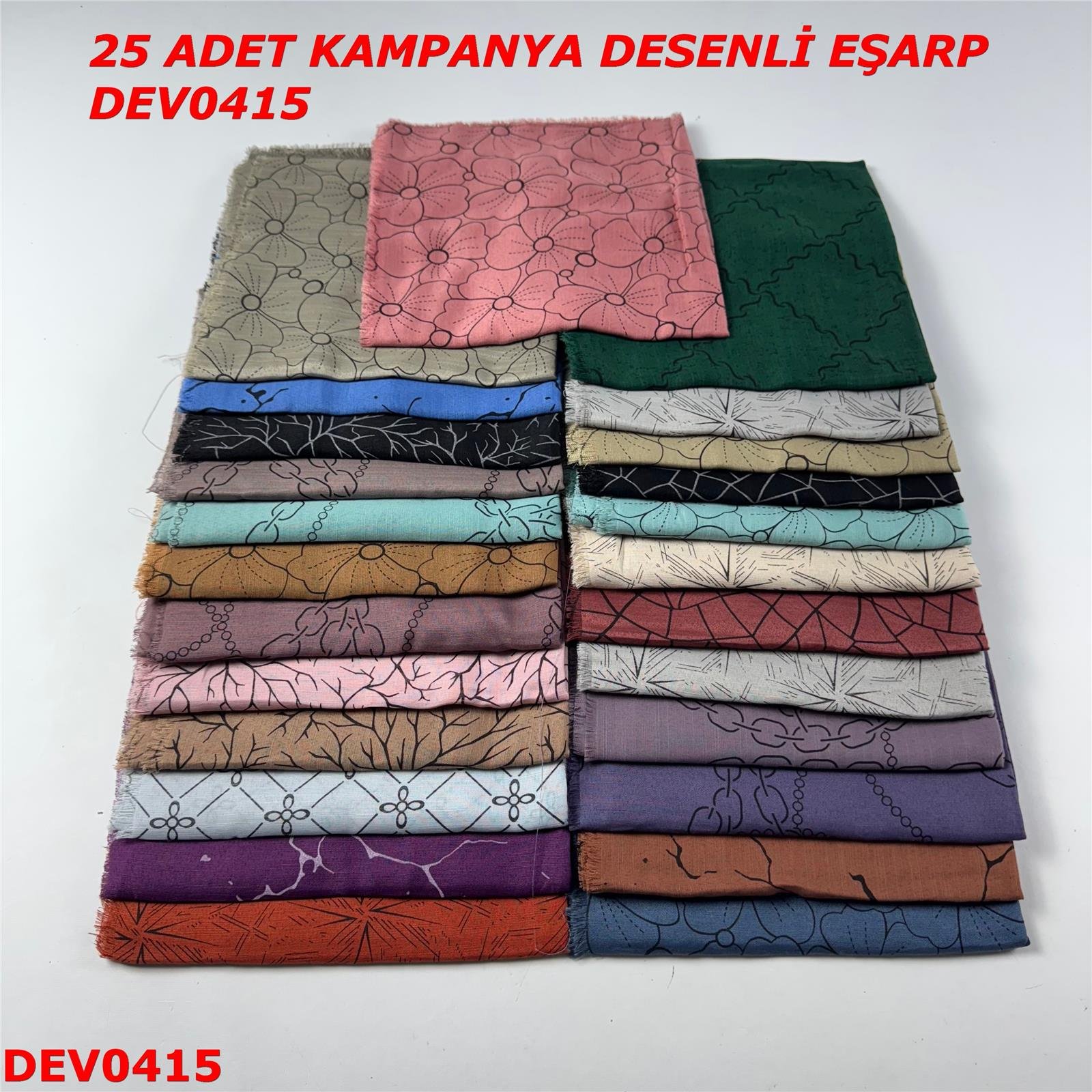 25 ADET  KAMPANYA DESENLİ EŞARP