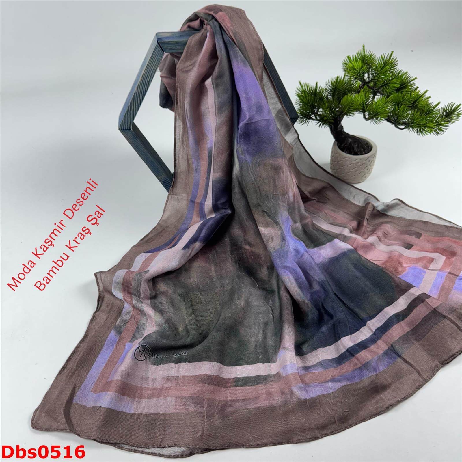 K-171 Moda Kaşmir Desenli Bambu Kraş Şal