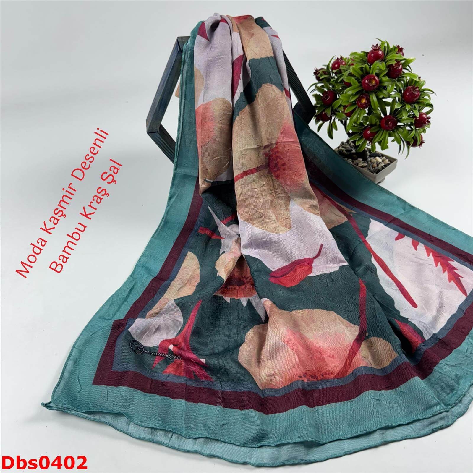 K-176  Moda Kaşmir Desenli Bambu Kraş Şal