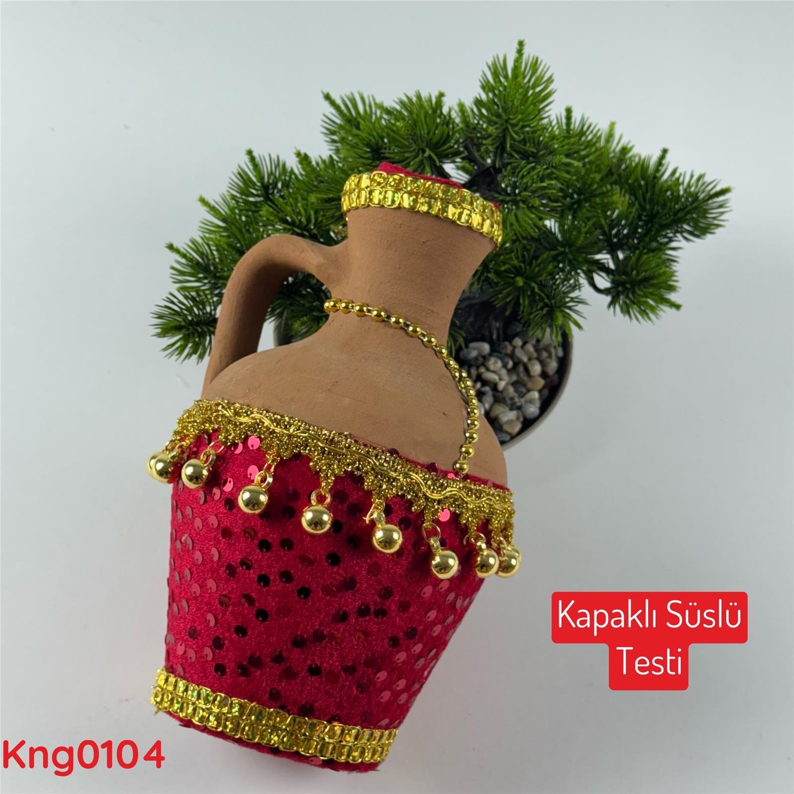 ZV-169 Kapaklı Süslü Testi