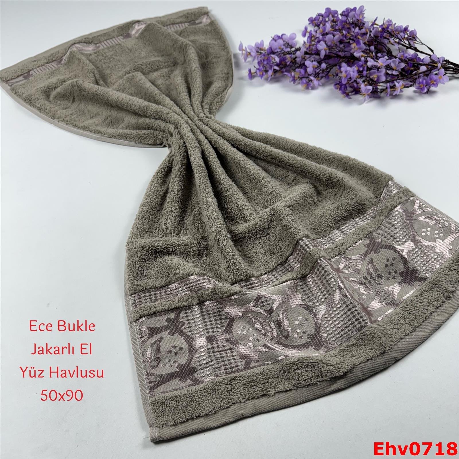 ZG-055 50*90 Ece Bukle Jakarlı El Yüz Havlusu