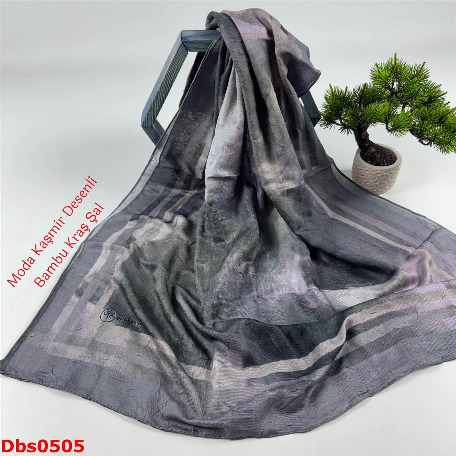 K-126 Moda Kaşmir Desenli Bambu Kraş Şal