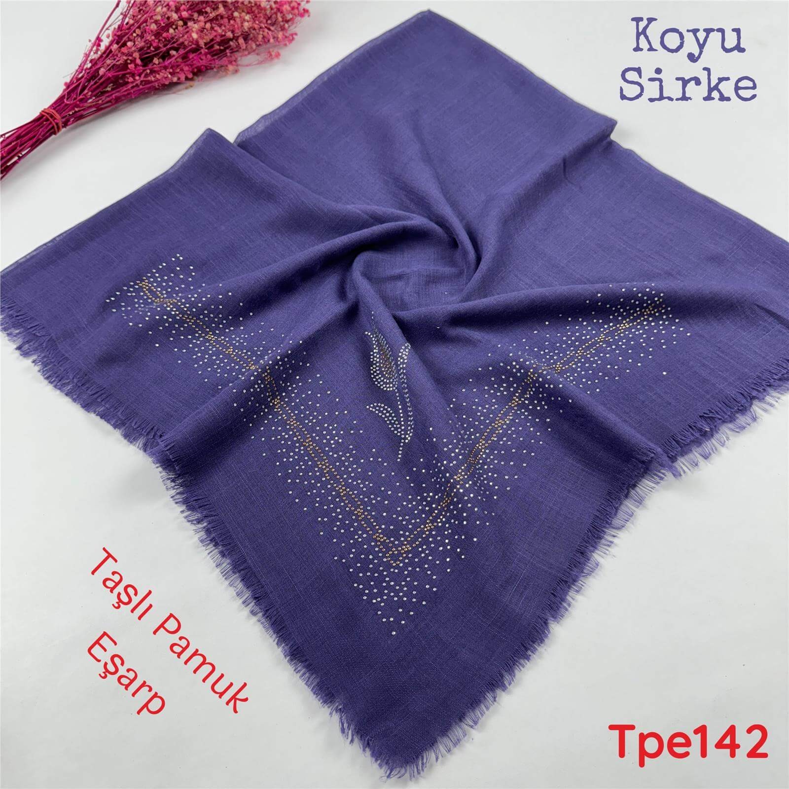 KA-089 Taşlı Pamuk Eşarp
