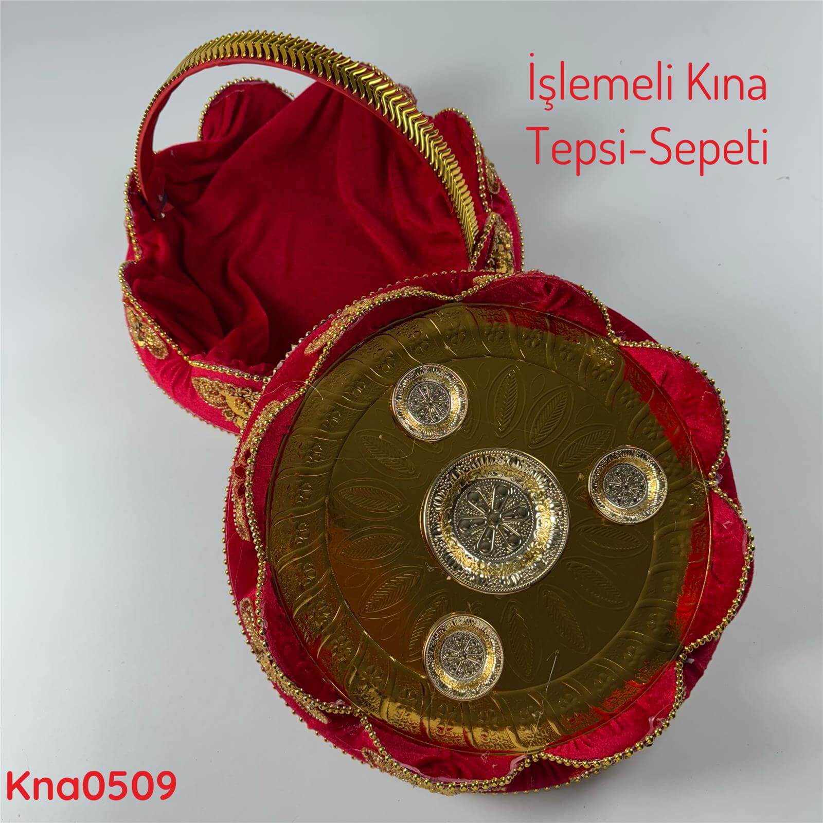 DP-078 İşlemeli Kına Tepsi&Sepeti