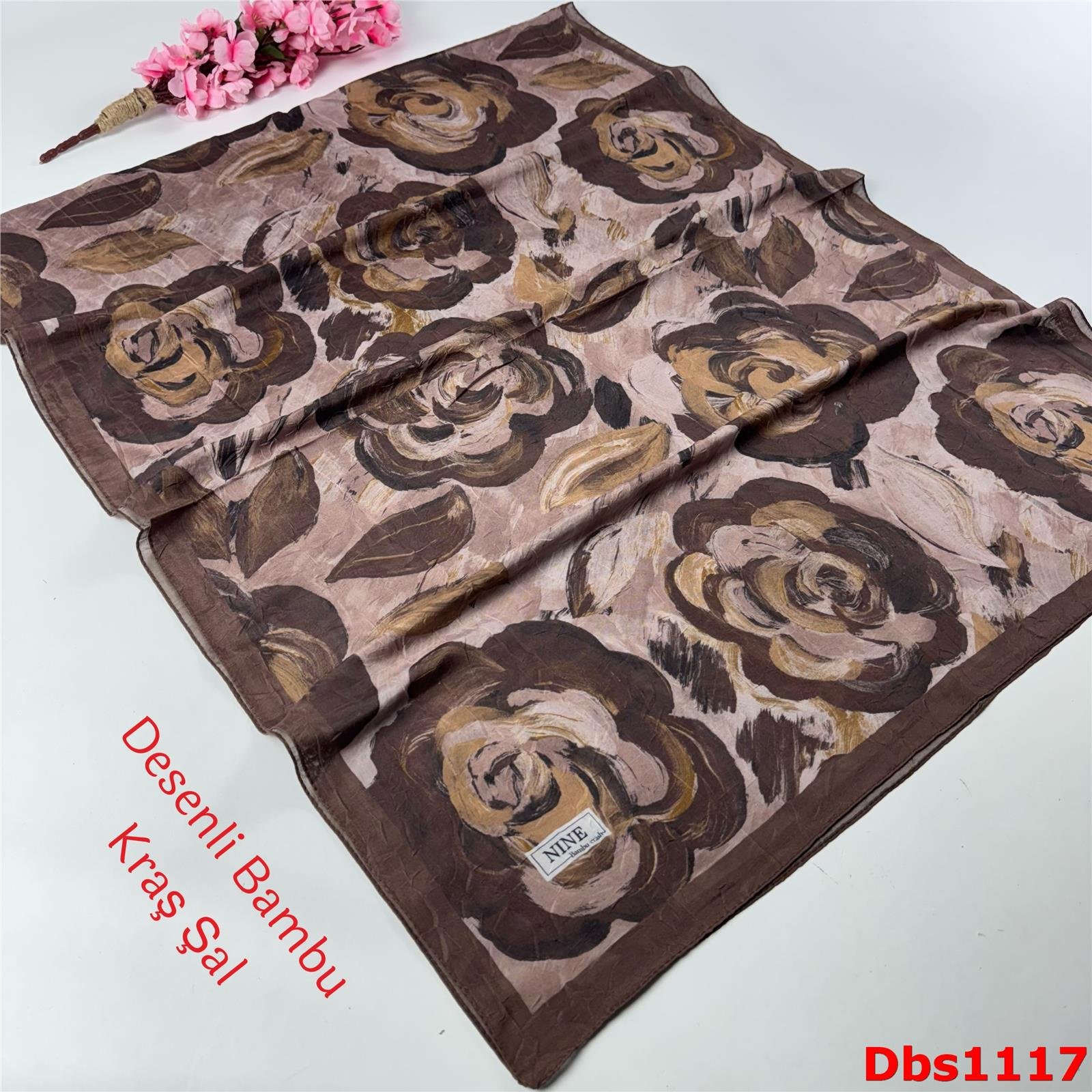 ZC-055 Nine Desenli Bambu Kraş Şal