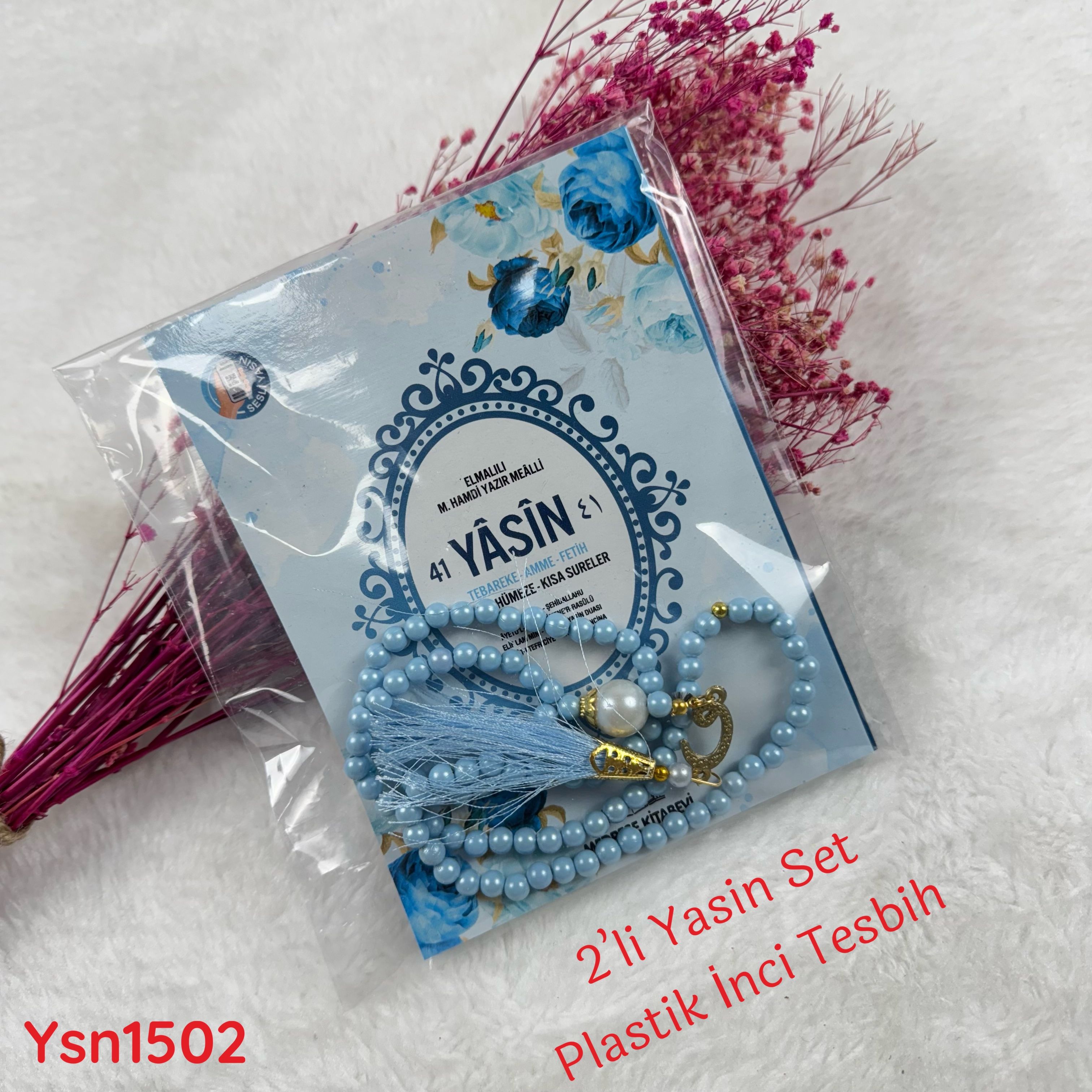 80 Sayfa Yasin Kitabı Plastik İnci Tesbih Set