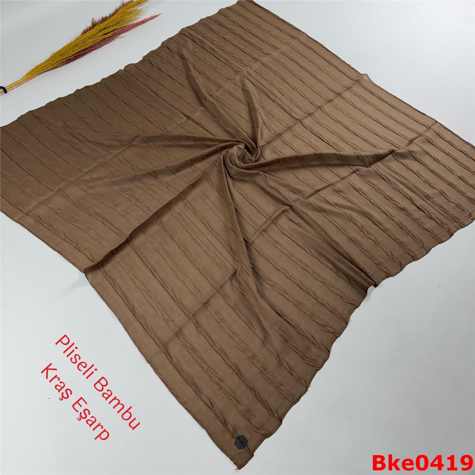 J-208 Pliseli Bambu Kraş Eşarp