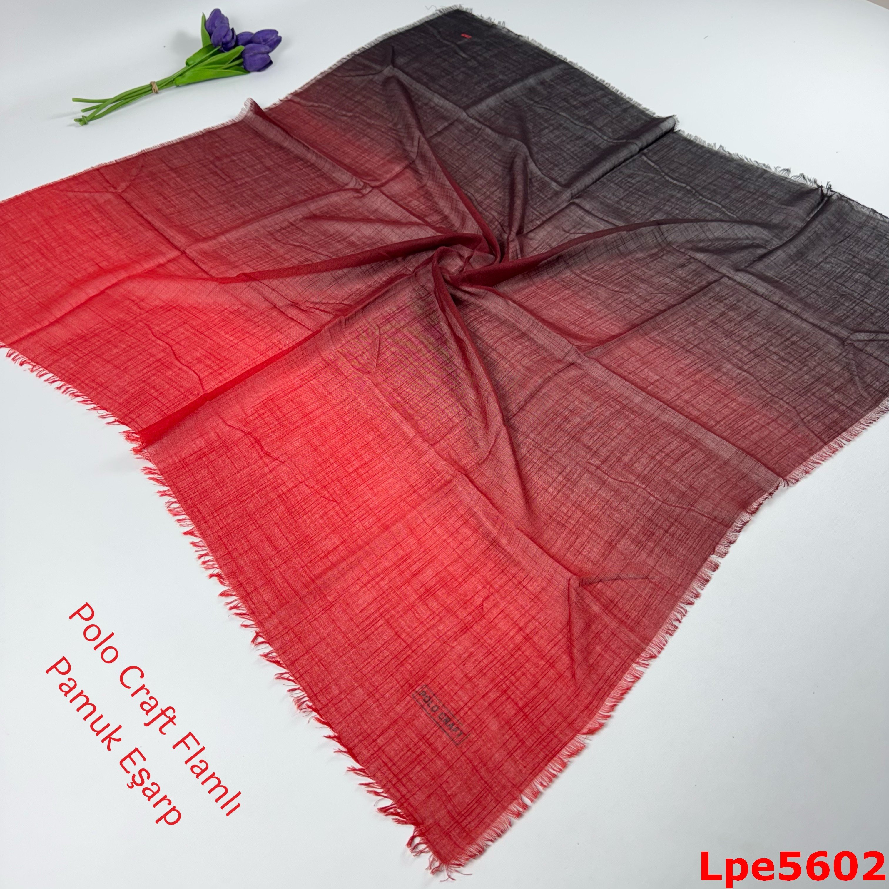 N-158 Polo Craft Flamlı Pamuk Eşarp