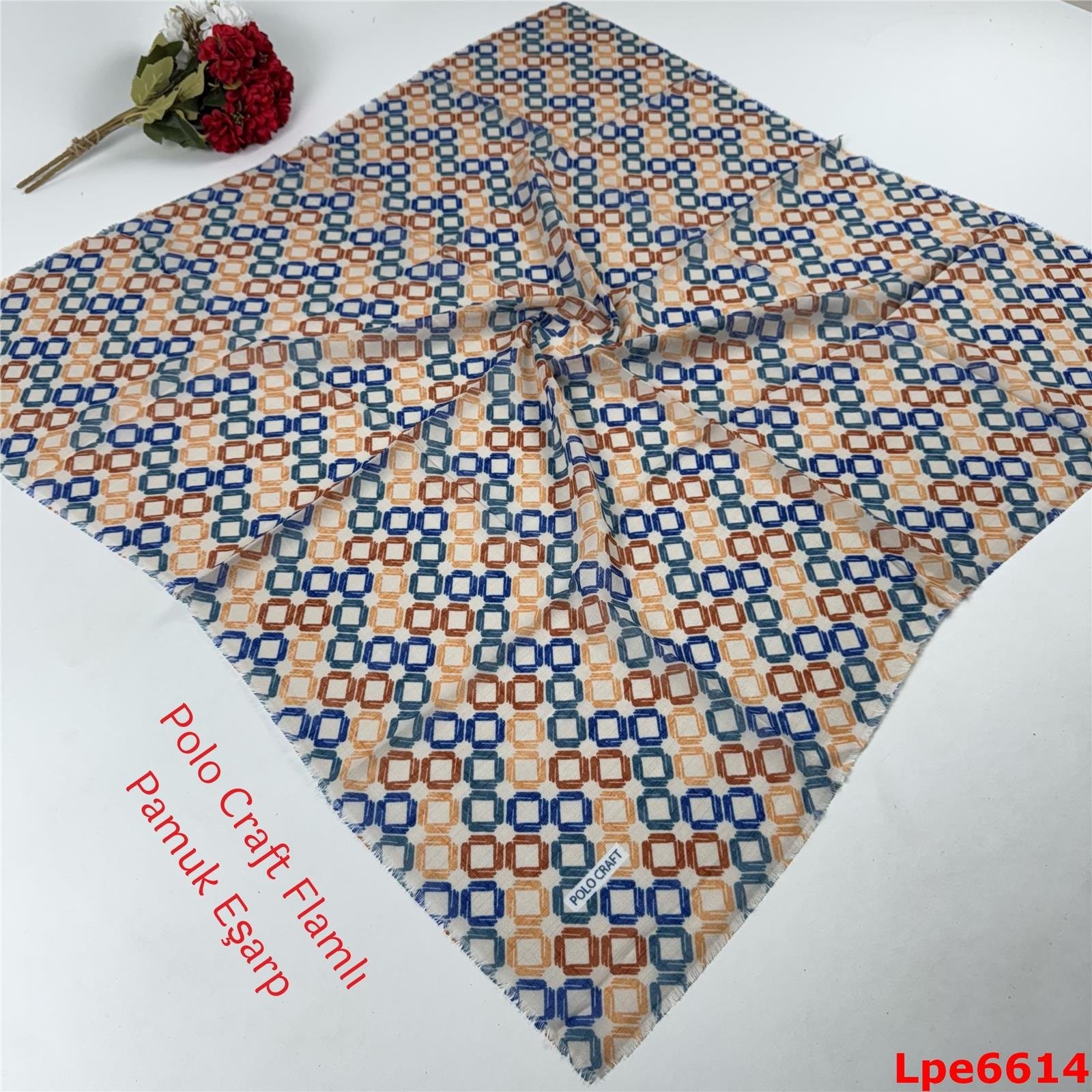 N-134 Polo Craft Flamlı Pamuk Eşarp
