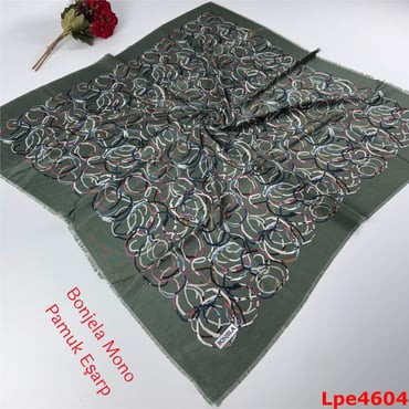 N-076 Bonjela Mono Pamuk Eşarp