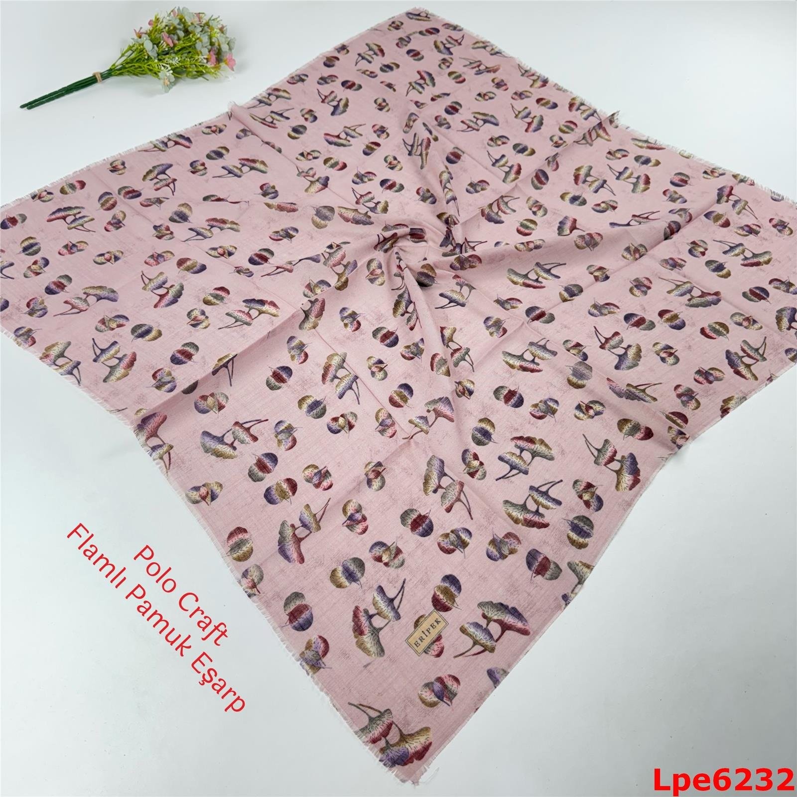 N-072 Polo Craft Flamlı Pamuk Eşarp