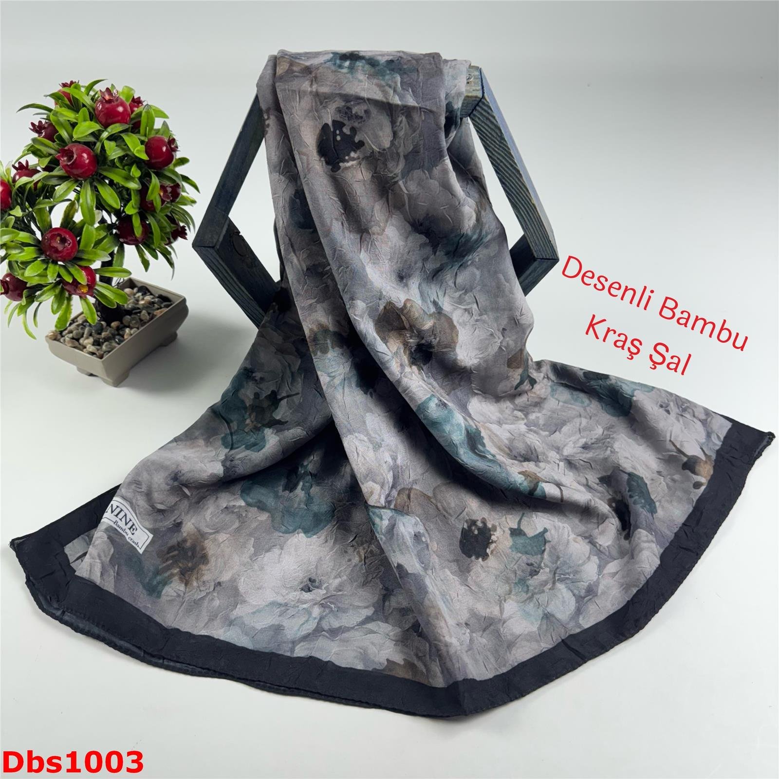 ZA-069 Nine Desenli Bambu Kraş Şal